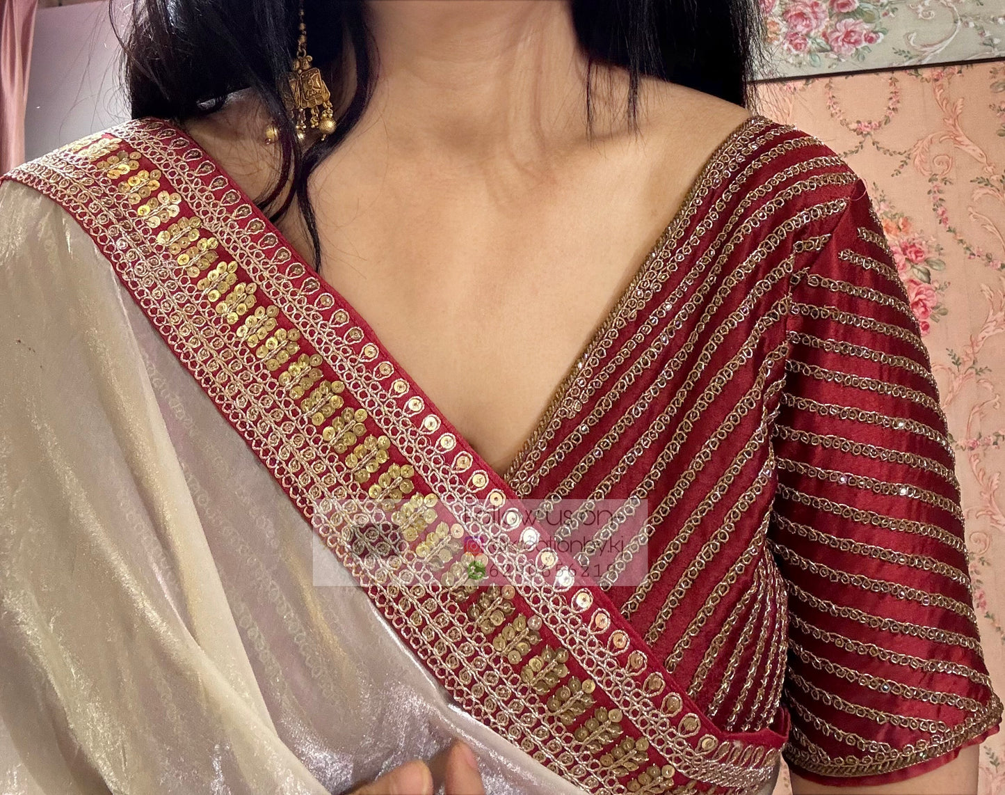 Maroon Bridal Blouse kreationbykj