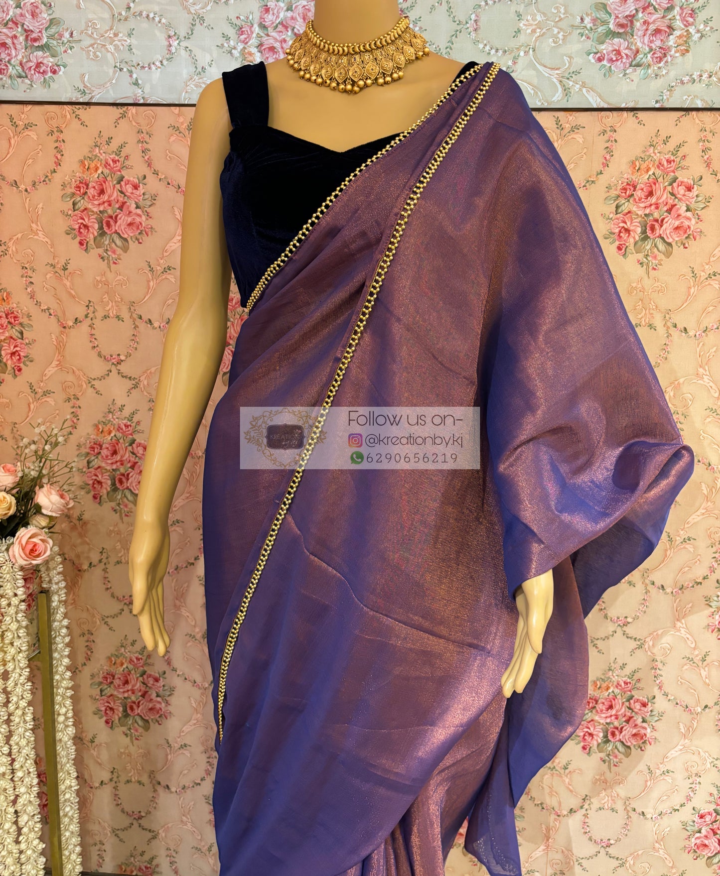 Dual Tone Tissue Saree