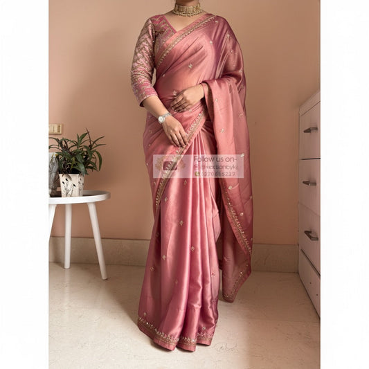 Summer Mauve Pink Saree Kreation by KJ