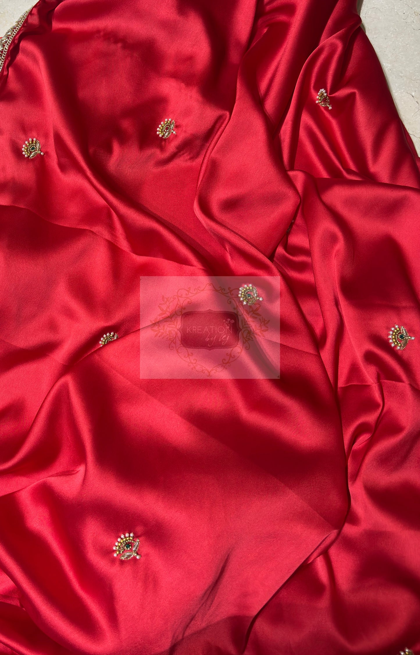 Crimson Red Kurmaie Saree