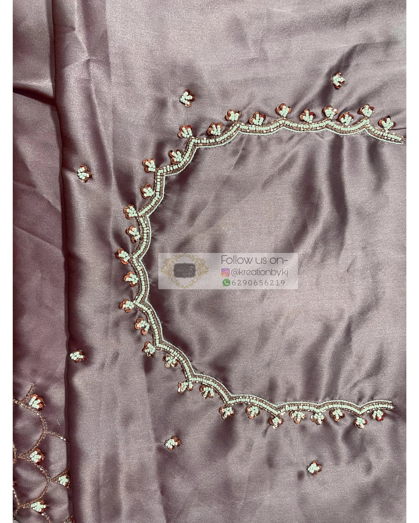 Pink Panther Ombré Cutdana Mehraab Jaal Saree kreationbykj