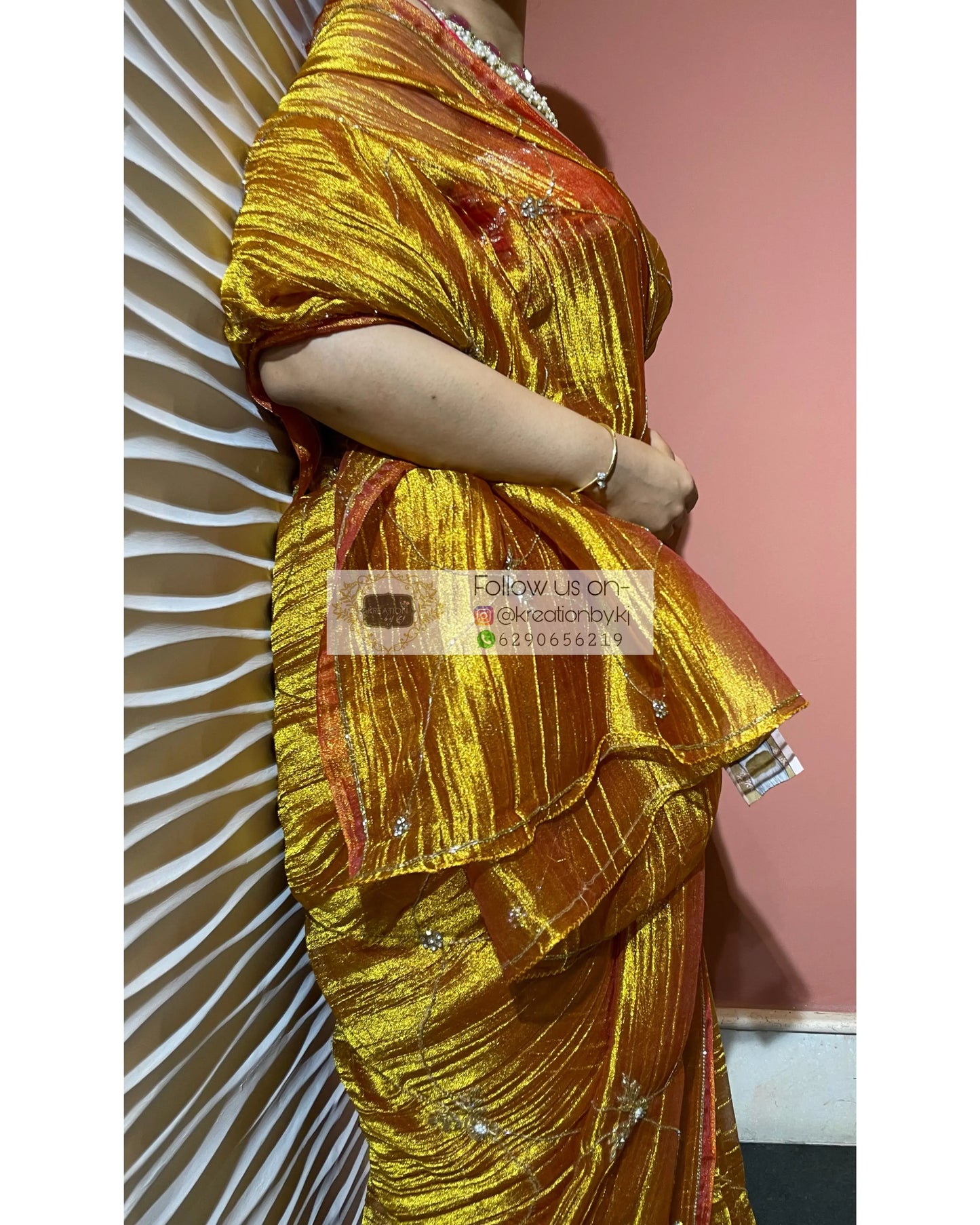 Fiery Gold Kashish Saree kreationbykj