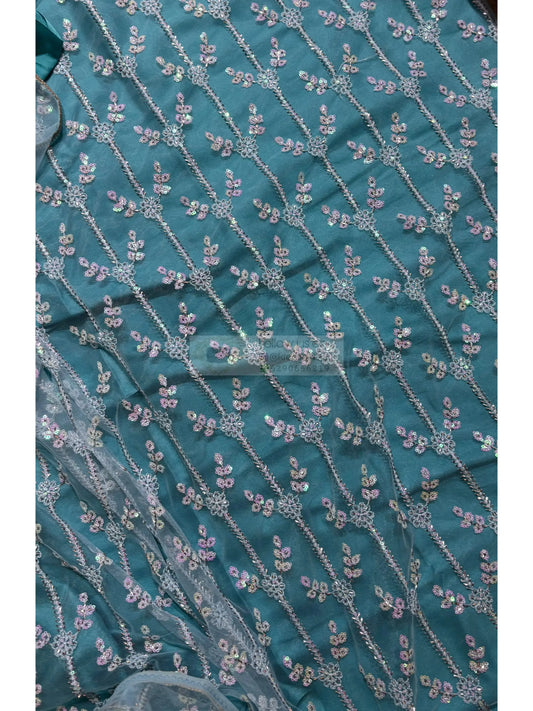 Blue Speing Sequin Soiree Kreation by KJ