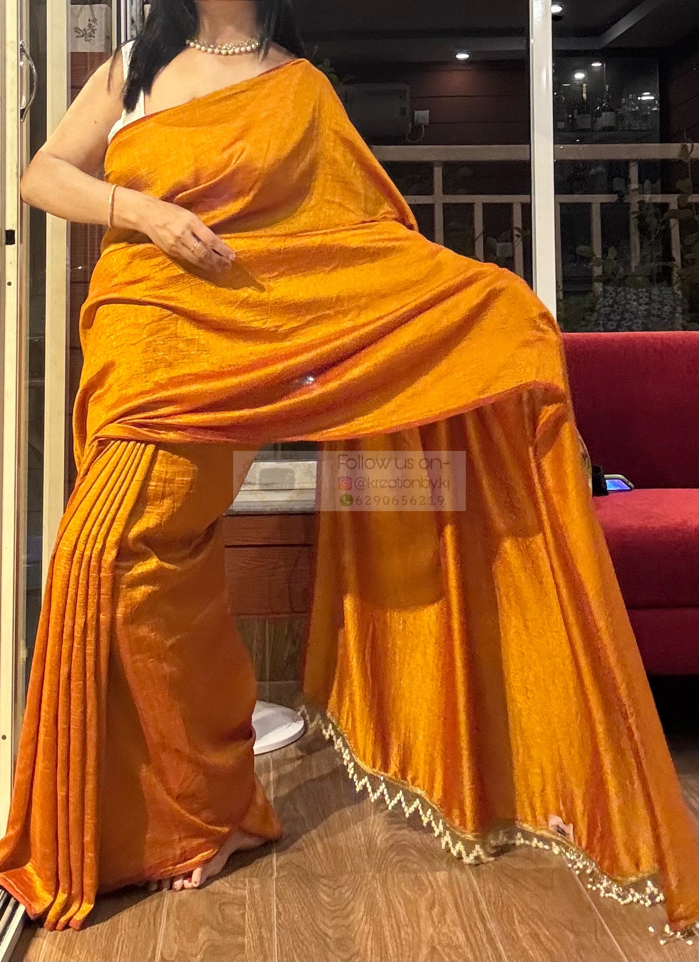 Mustard Yellow Soft Saree kreationbykj