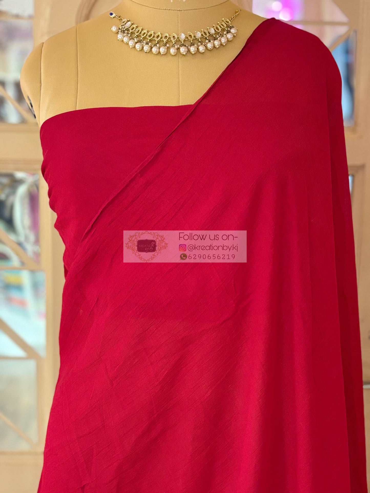 Pink Petunia Saree with Handmade Tassels on Pallu kreationbykj
