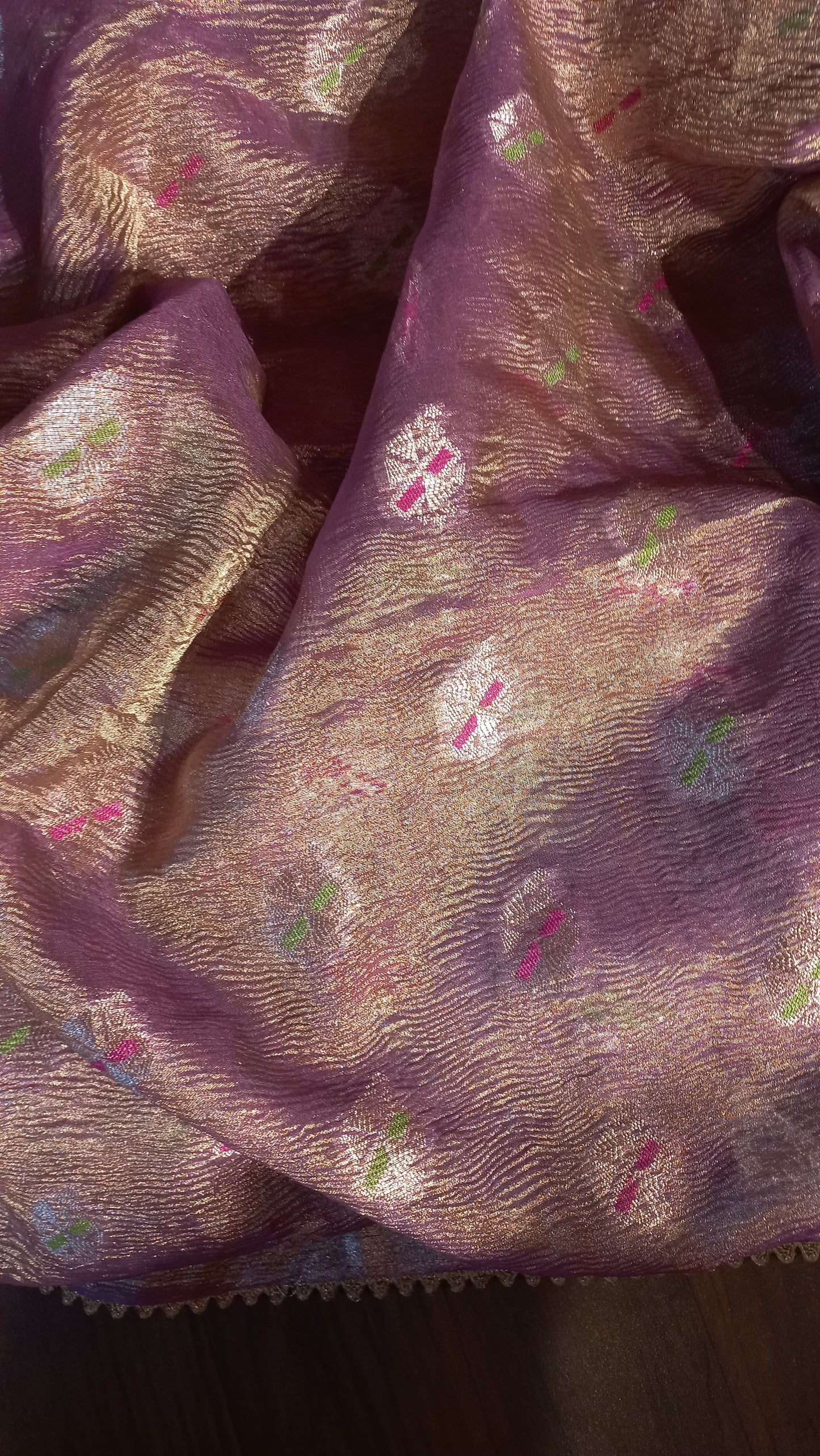 Lilac Designer Tissue Silk Banarasi Saree kreationbykj