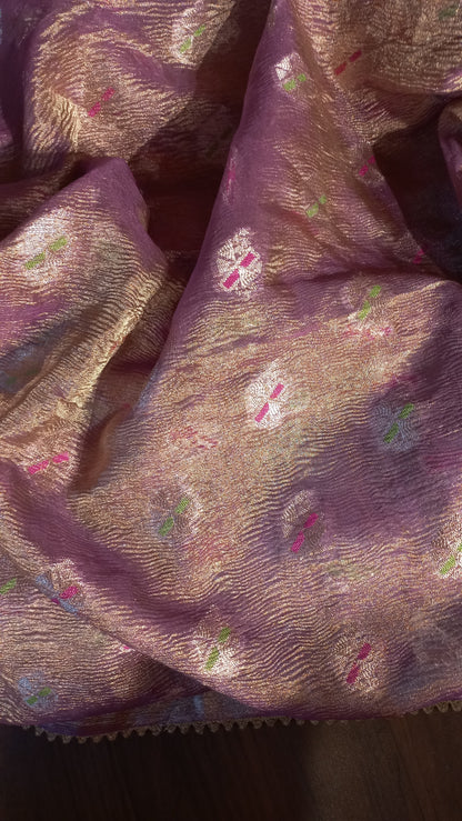 Lilac Tissue Banarasi Saree