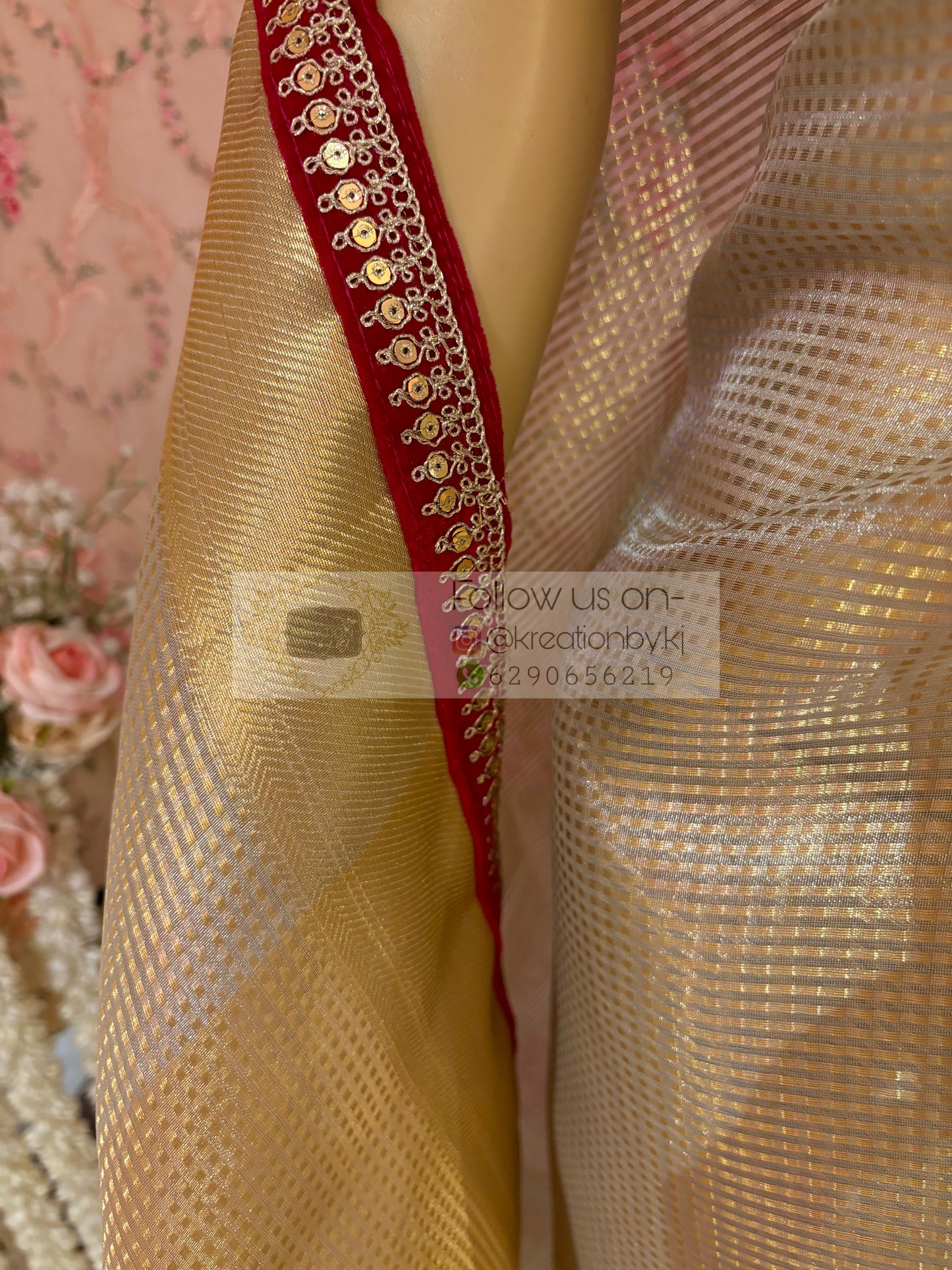 Shubho Designer Tissue Banarsi Saree For Durga Puja kreationbykj