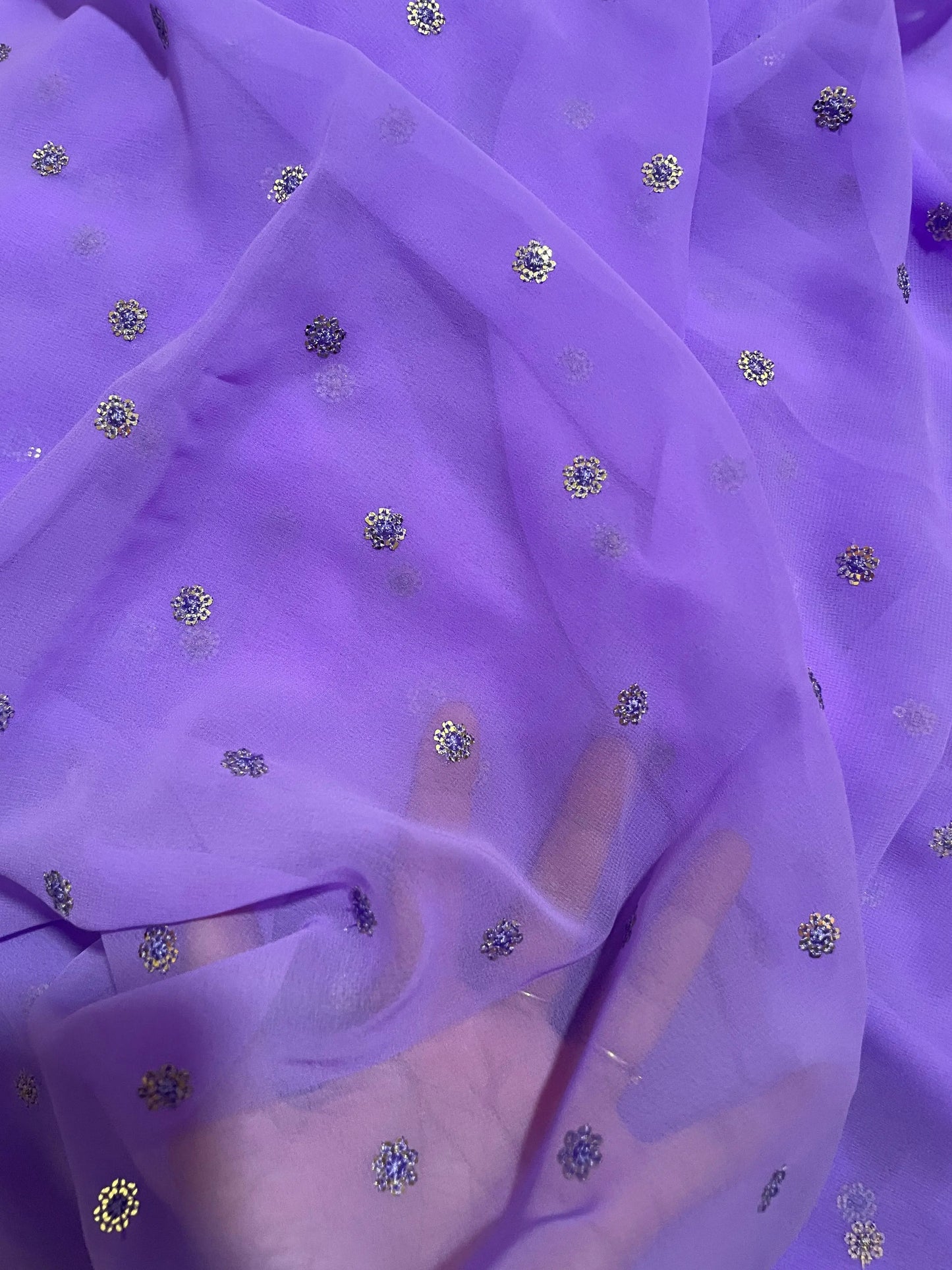 Lavender Ragini Georgette Saree kreationbykj