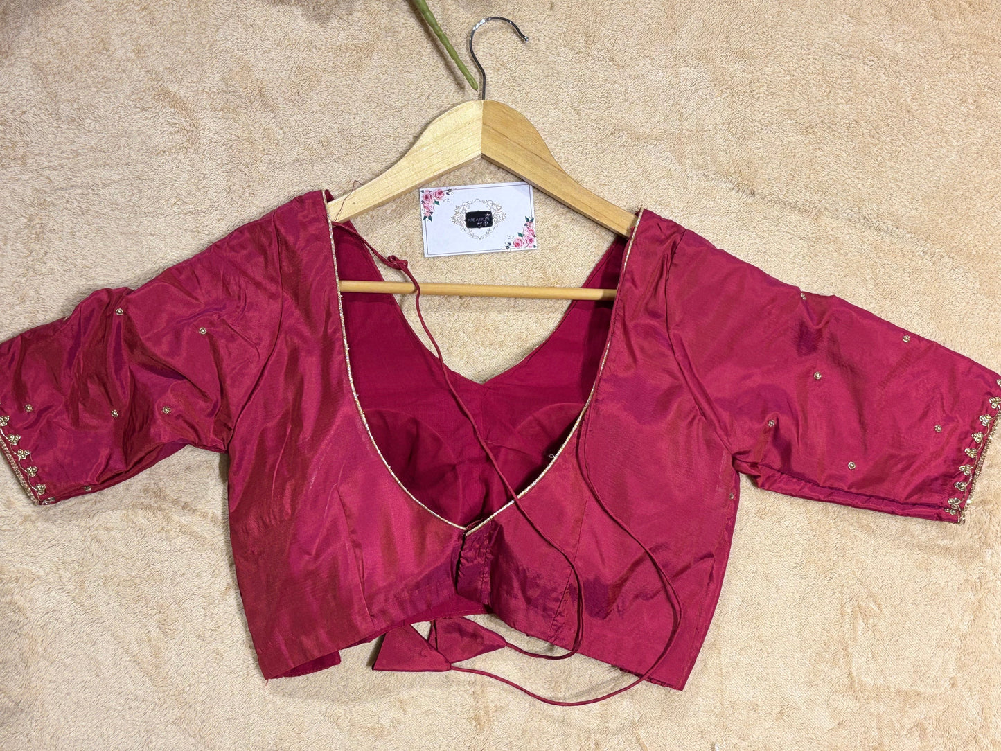 Magenta Silk Blouse kreationbykj