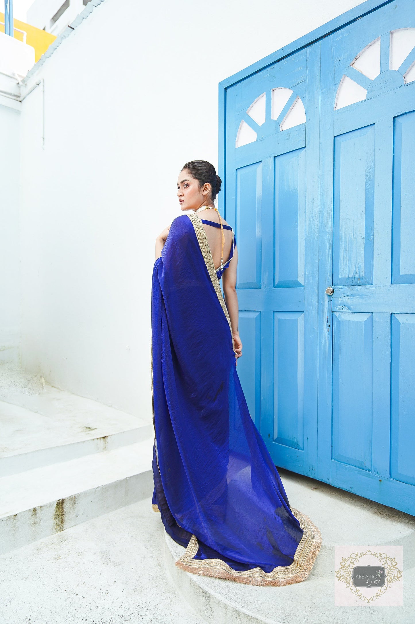Azure Oia Cocktail Saree kreationbykj