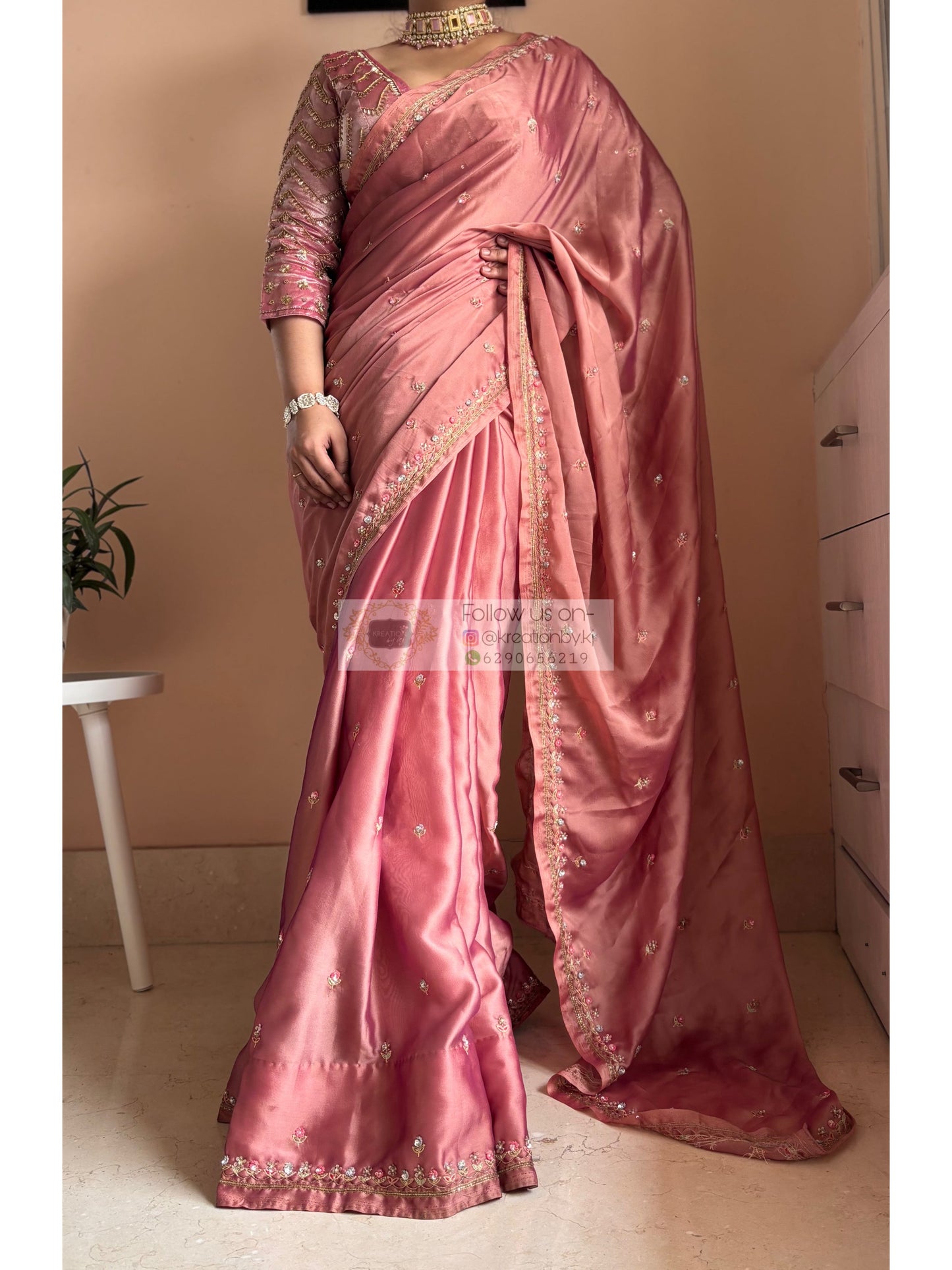 Summer Mauve Pink Saree Kreation by KJ
