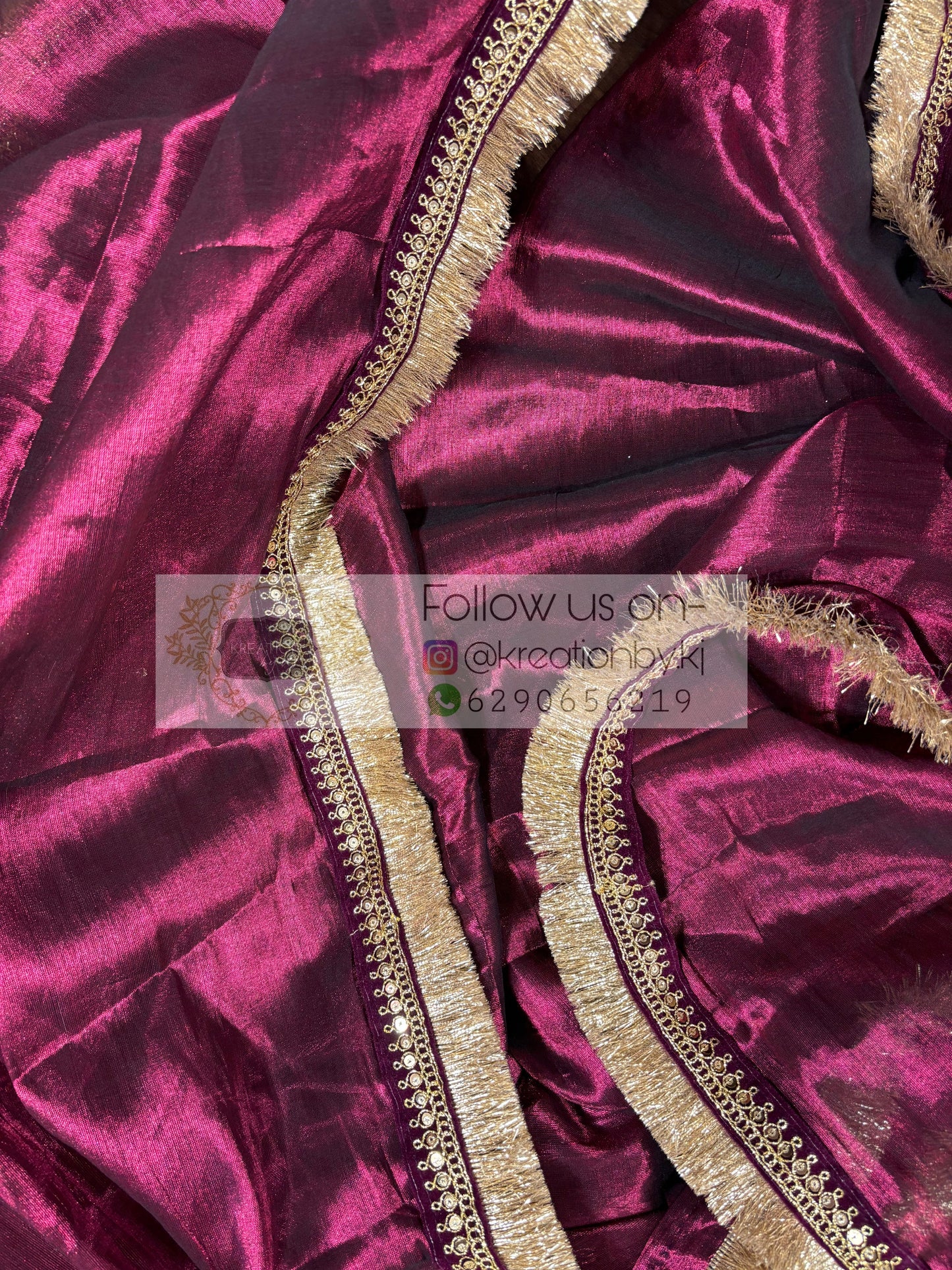 Wine Tissue Banno Saree kreationbykj