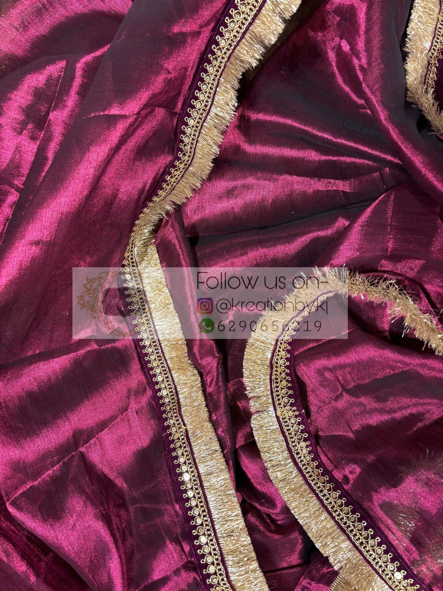 Wine Tissue Banno Saree kreationbykj