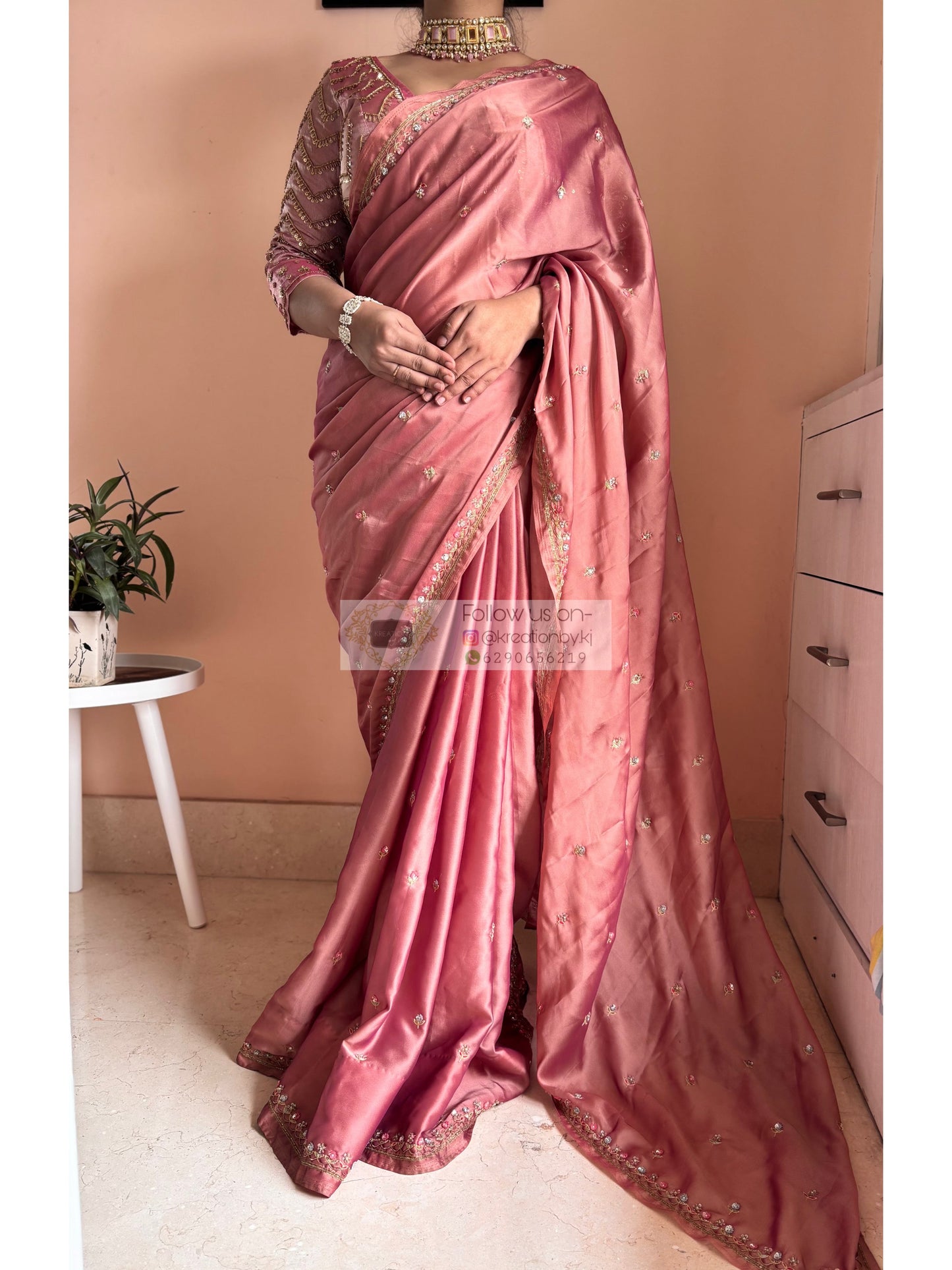 Summer Mauve Pink Saree Kreation by KJ