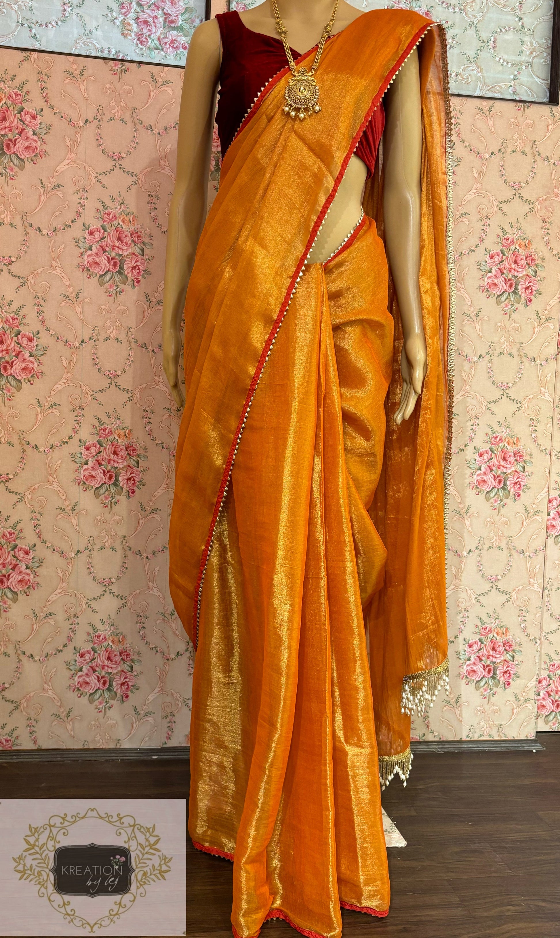 Agni Abha Cotton Tissue Saree kreationbykj