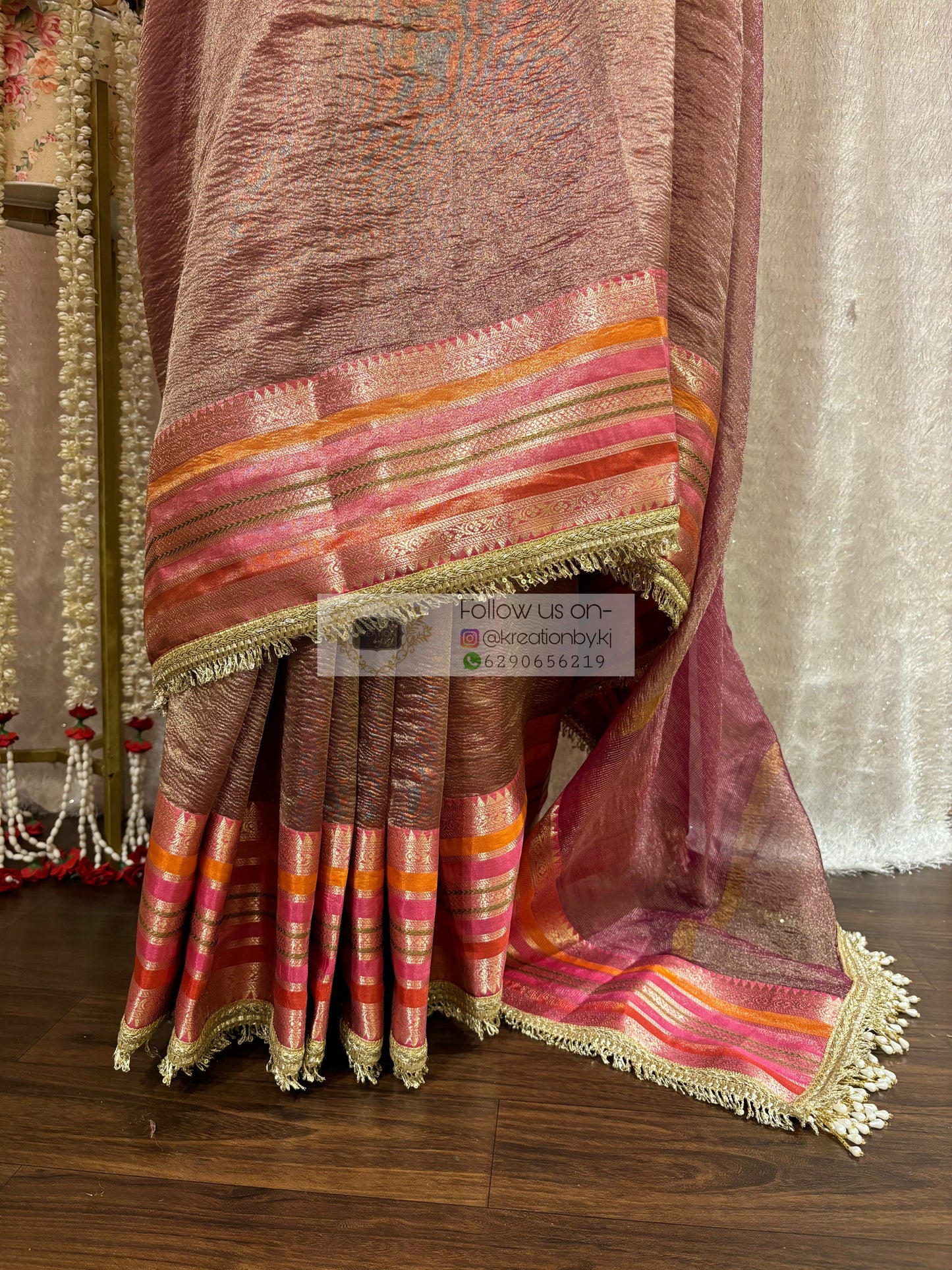Chocolate Caramel Tissue Banarasi Saree kreationbykj