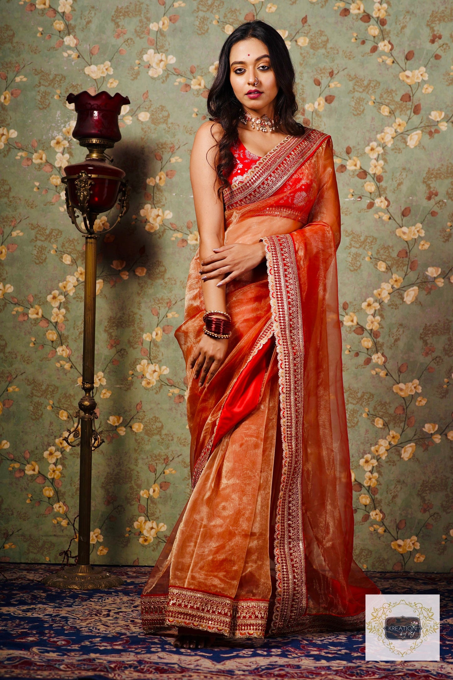 Shagun Glass Tissue Saree For Wedding kreationbykj