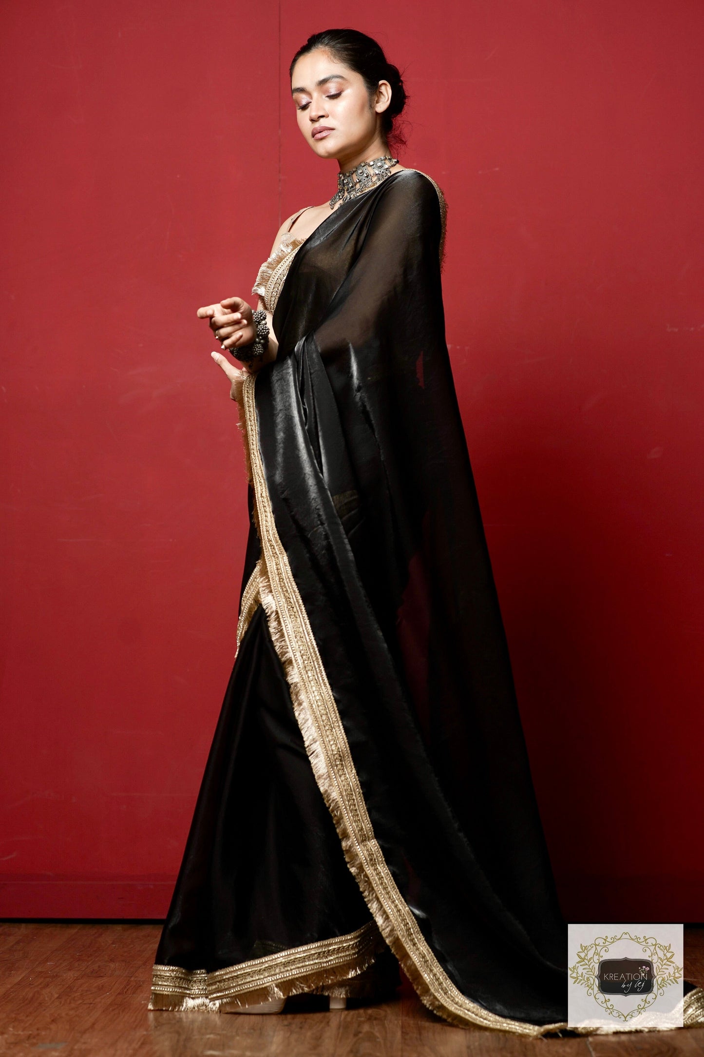 Black Banno Saree kreationbykj