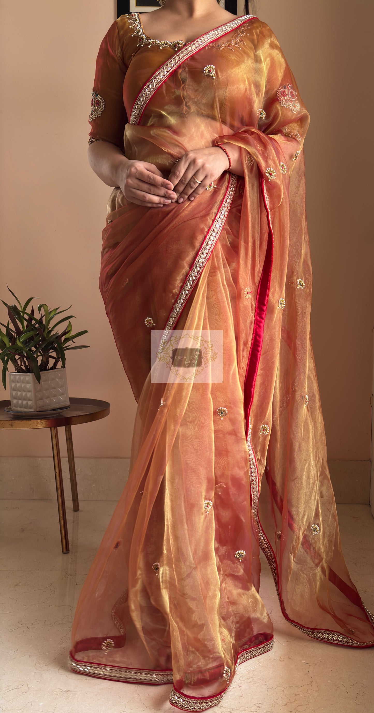 Liquid Gold Kurmaie Saree - kreationbykj