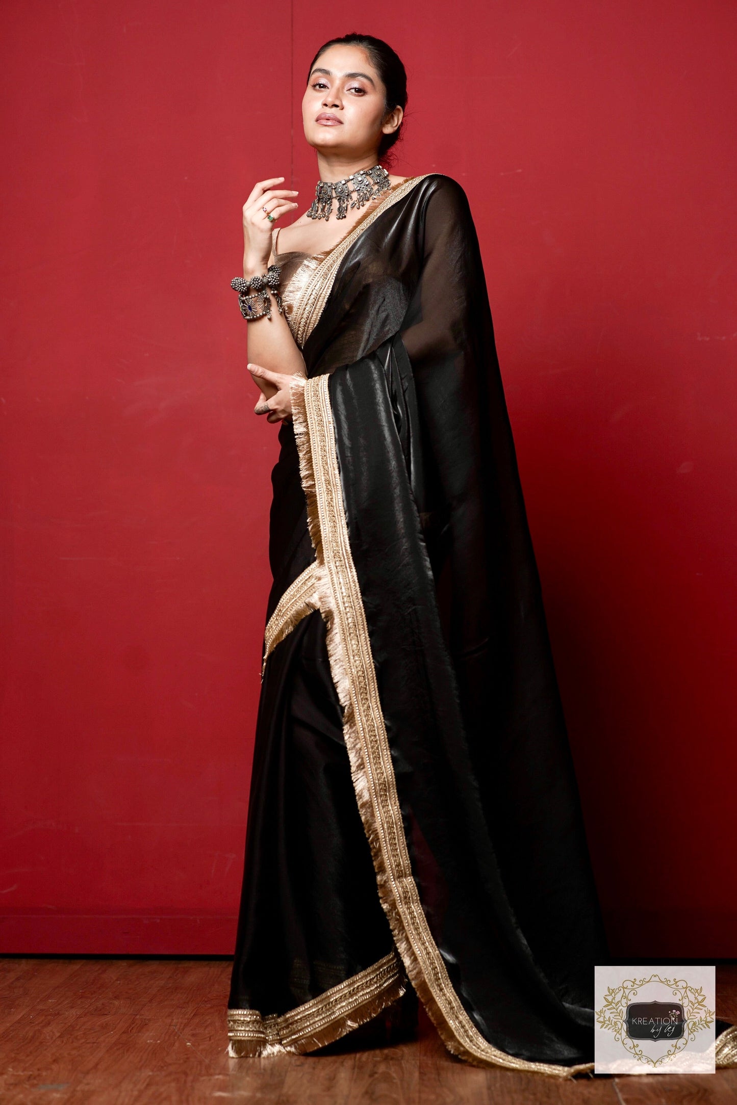 Black Banno Saree kreationbykj