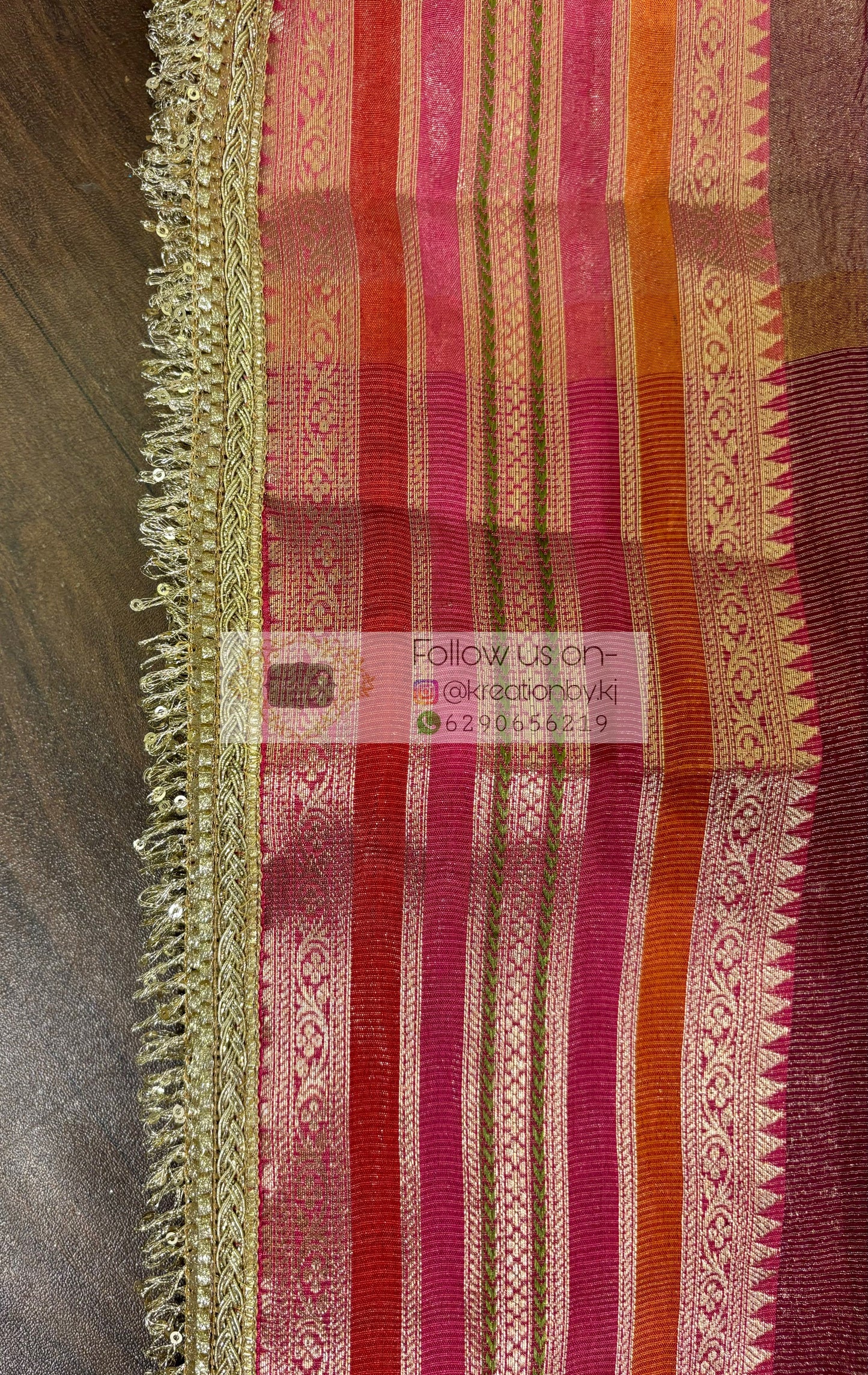 Chocolate Caramel Tissue Banarasi Saree kreationbykj