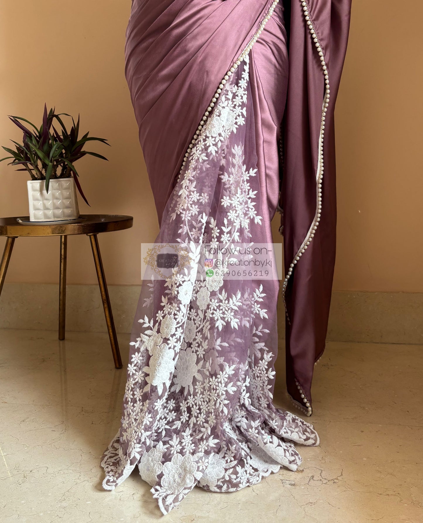 Heather Cherry blossom Half Saree kreationbykj