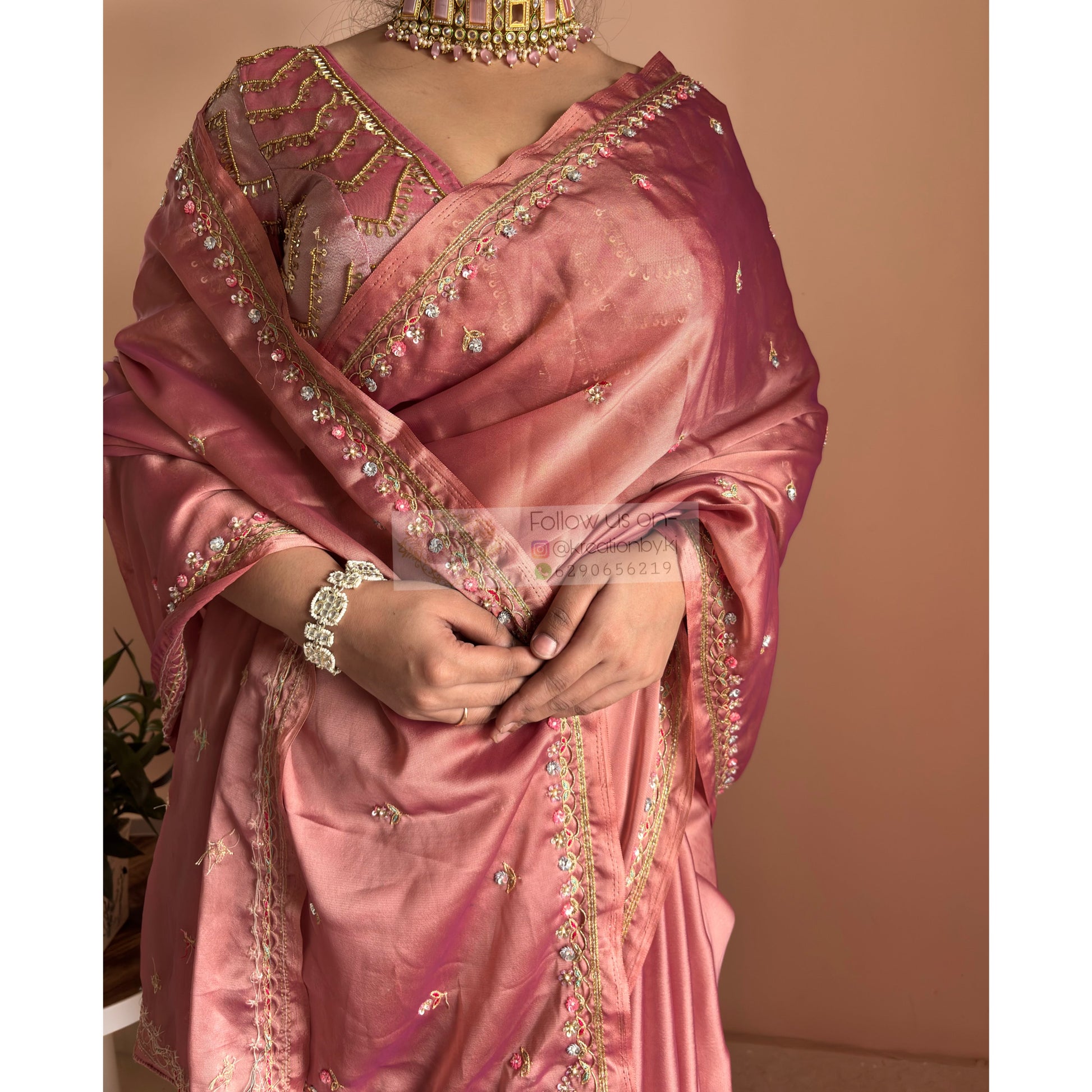 Summer Mauve Pink Saree Kreation by KJ