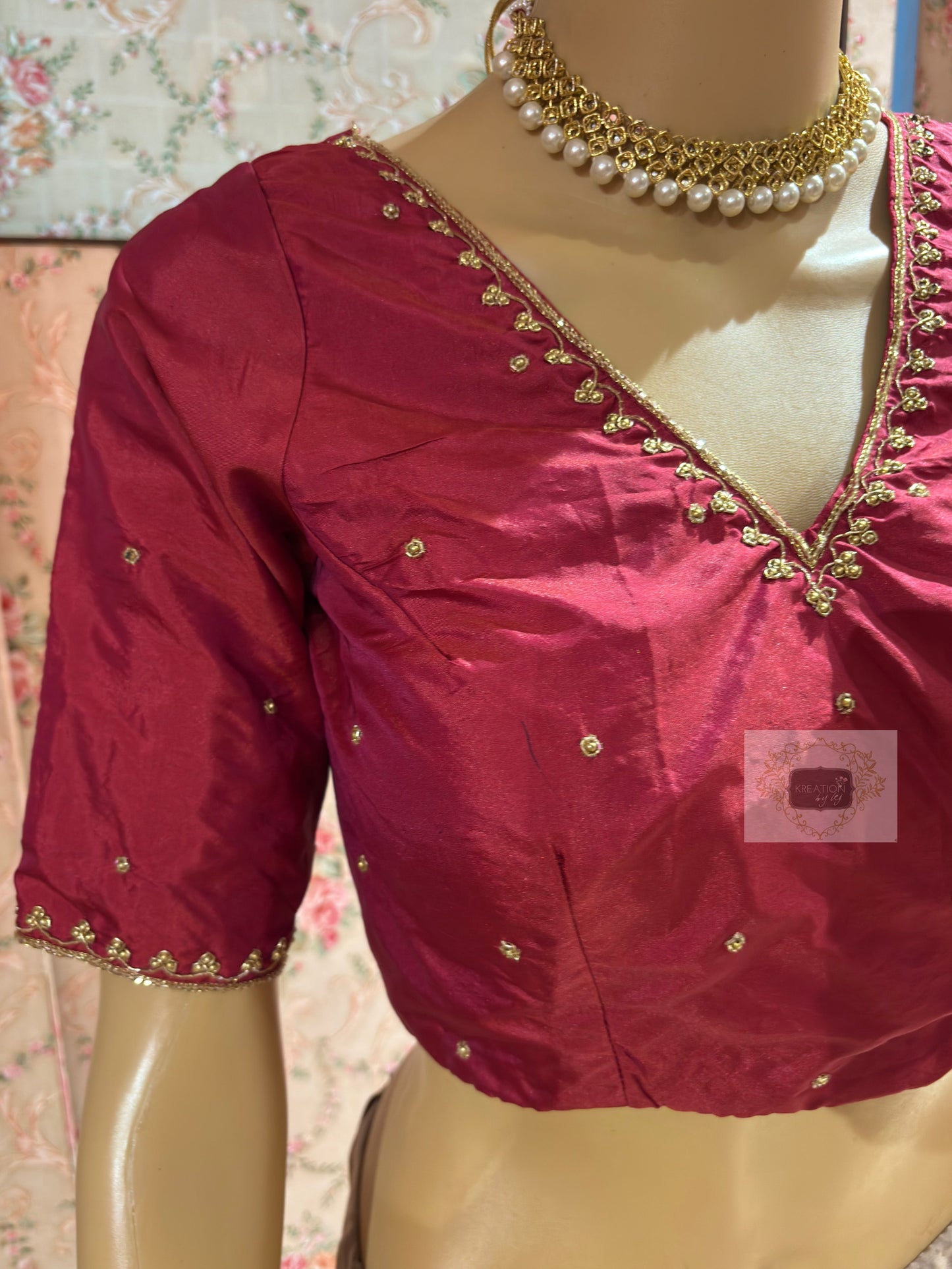 Magenta Silk Blouse kreationbykj