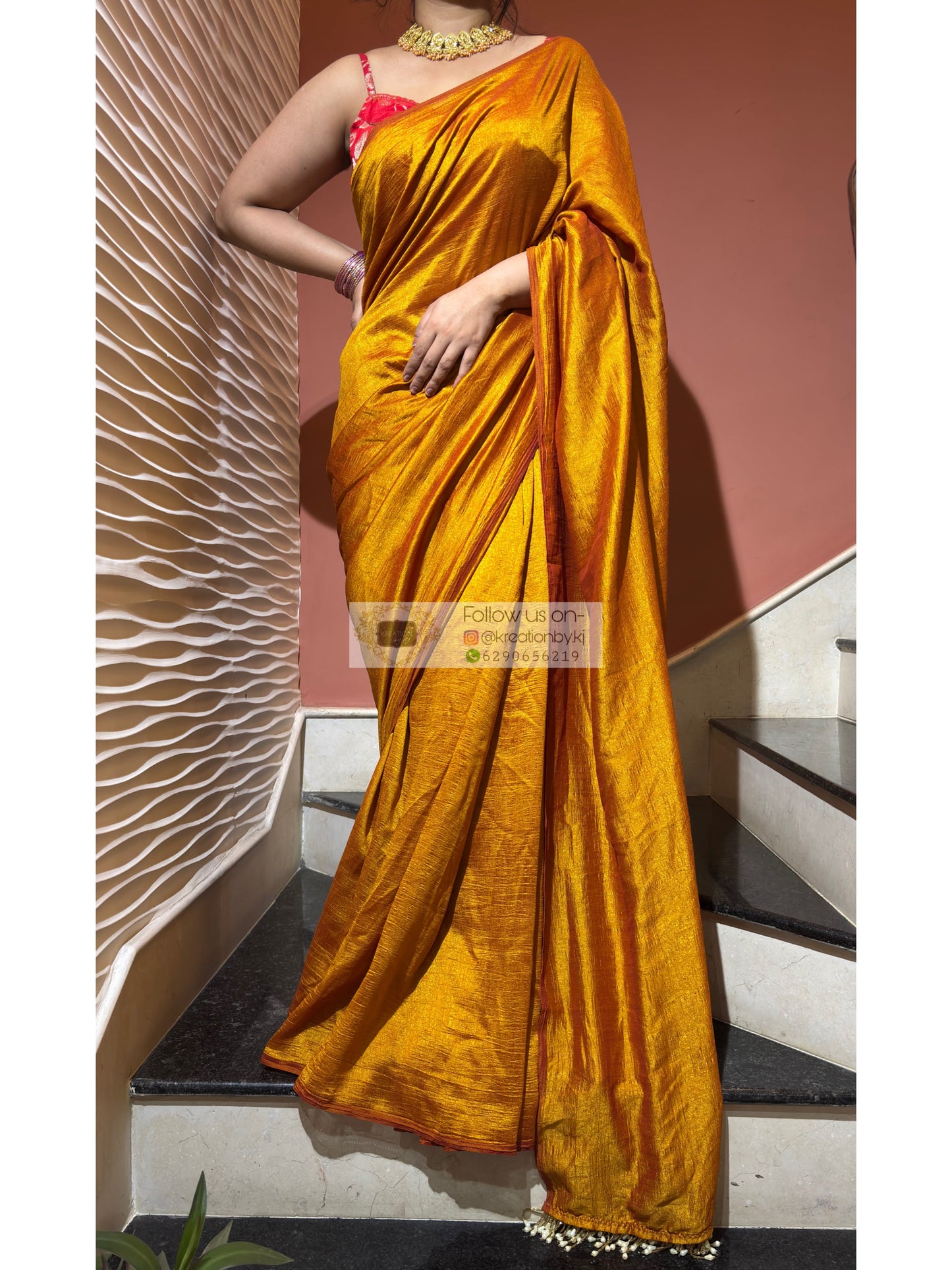 Mustard Yellow Soft Saree kreationbykj