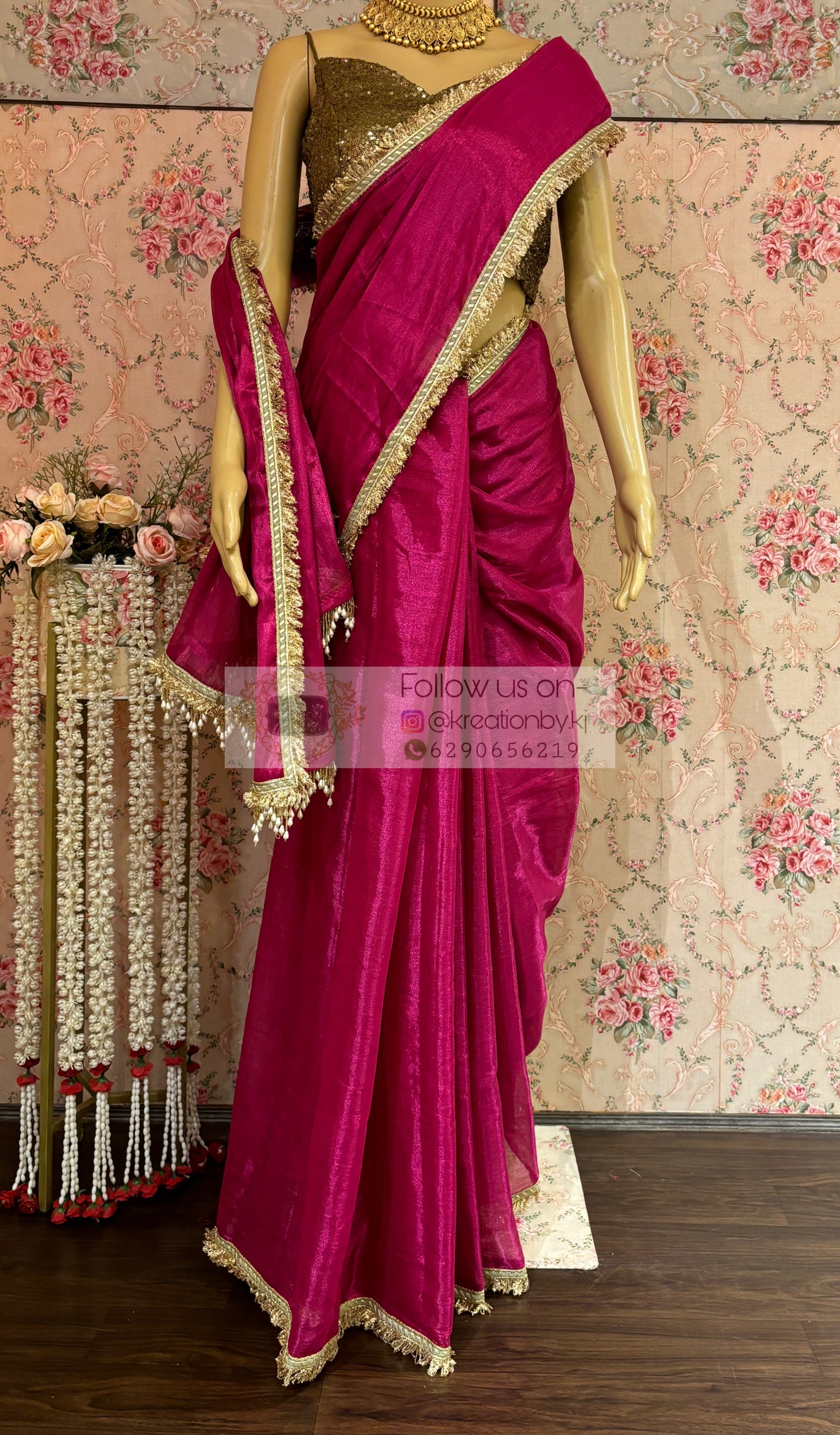Gulabi Banno Tissue Saree