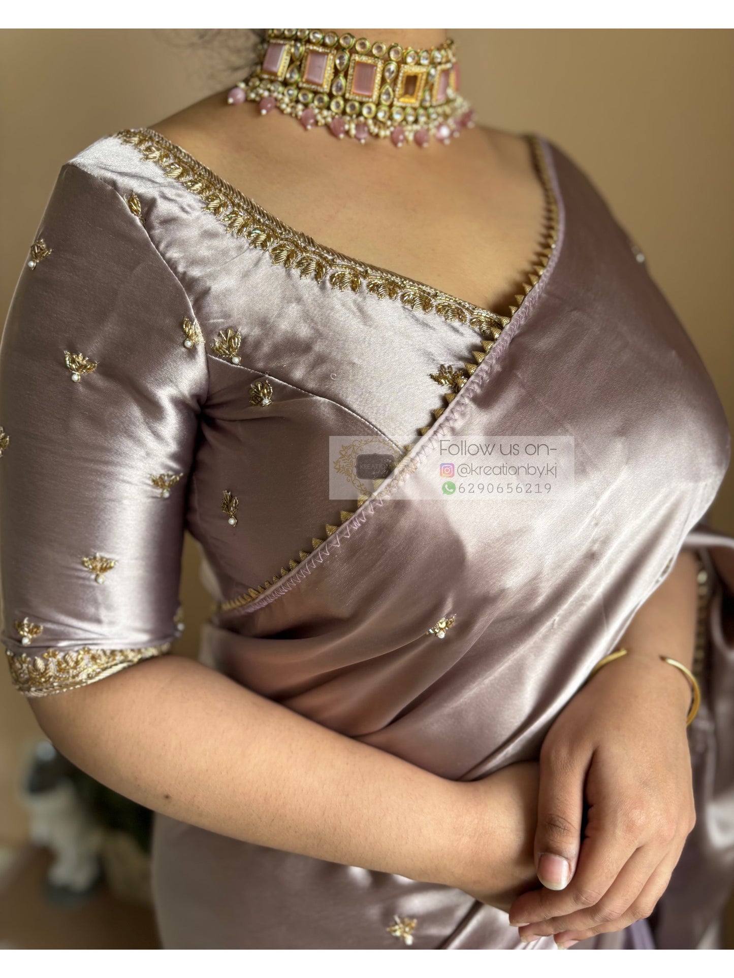 Clematis Satin Silk Cocktail Saree For My Desi Girl Kreation by KJ