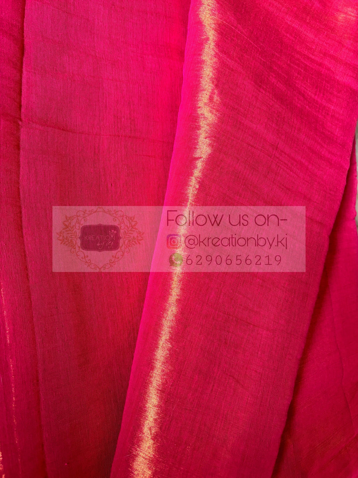 Coral Pink Cotton Tissue saree kreationbykj