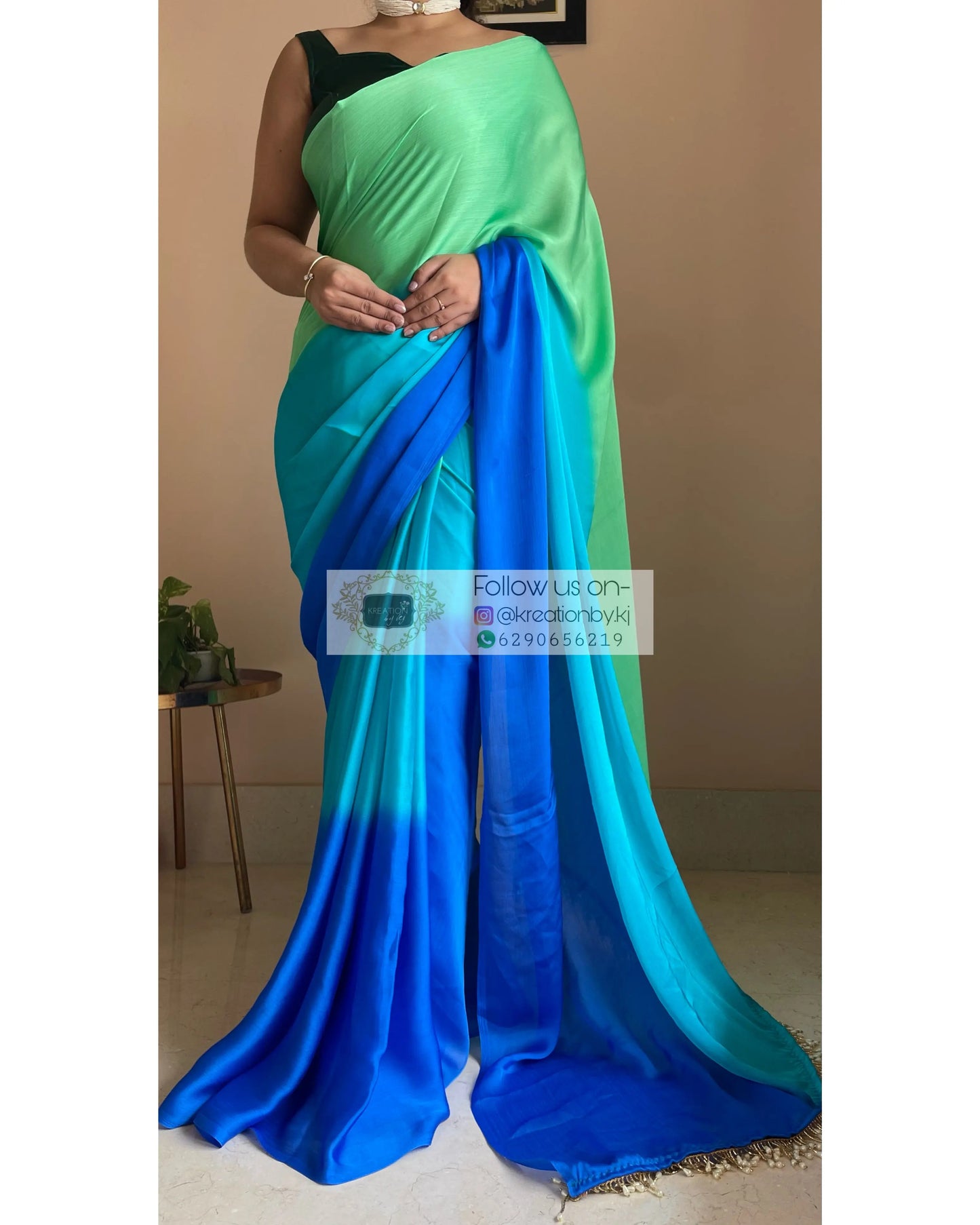 Neela Ambar Chinnon Ombré Saree kreationbykj