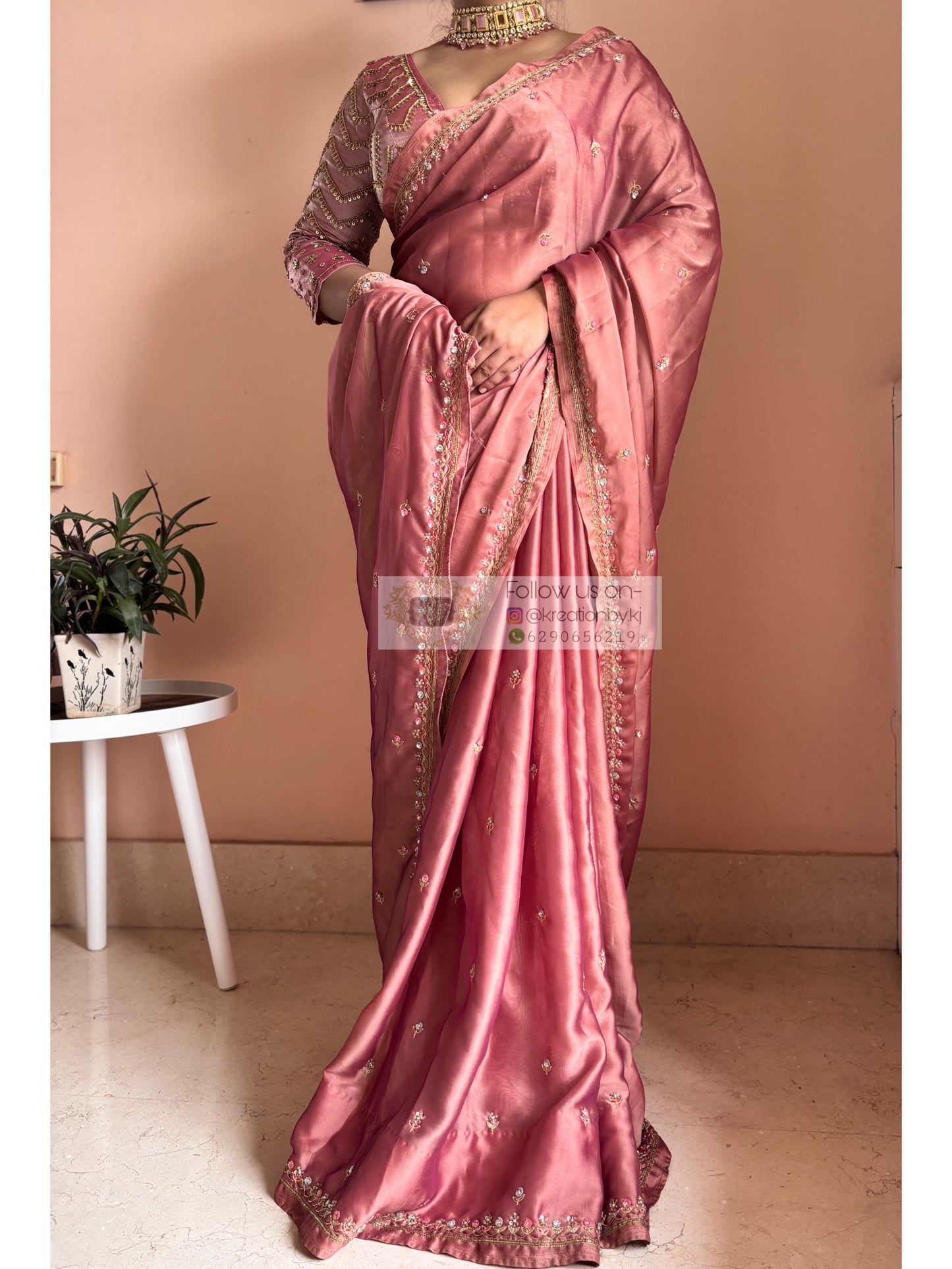 Summer Mauve Pink Saree Kreation by KJ