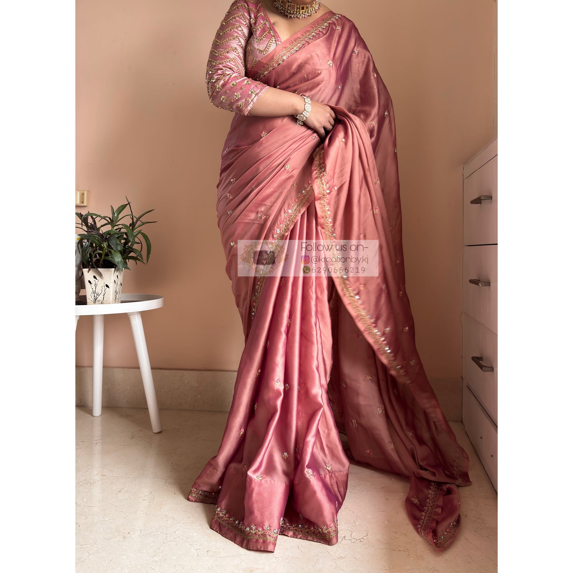 Summer Mauve Pink Saree Kreation by KJ