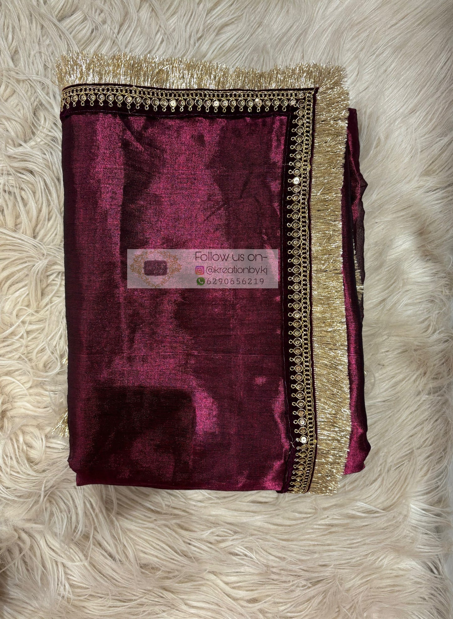 Wine Tissue Banno Saree kreationbykj