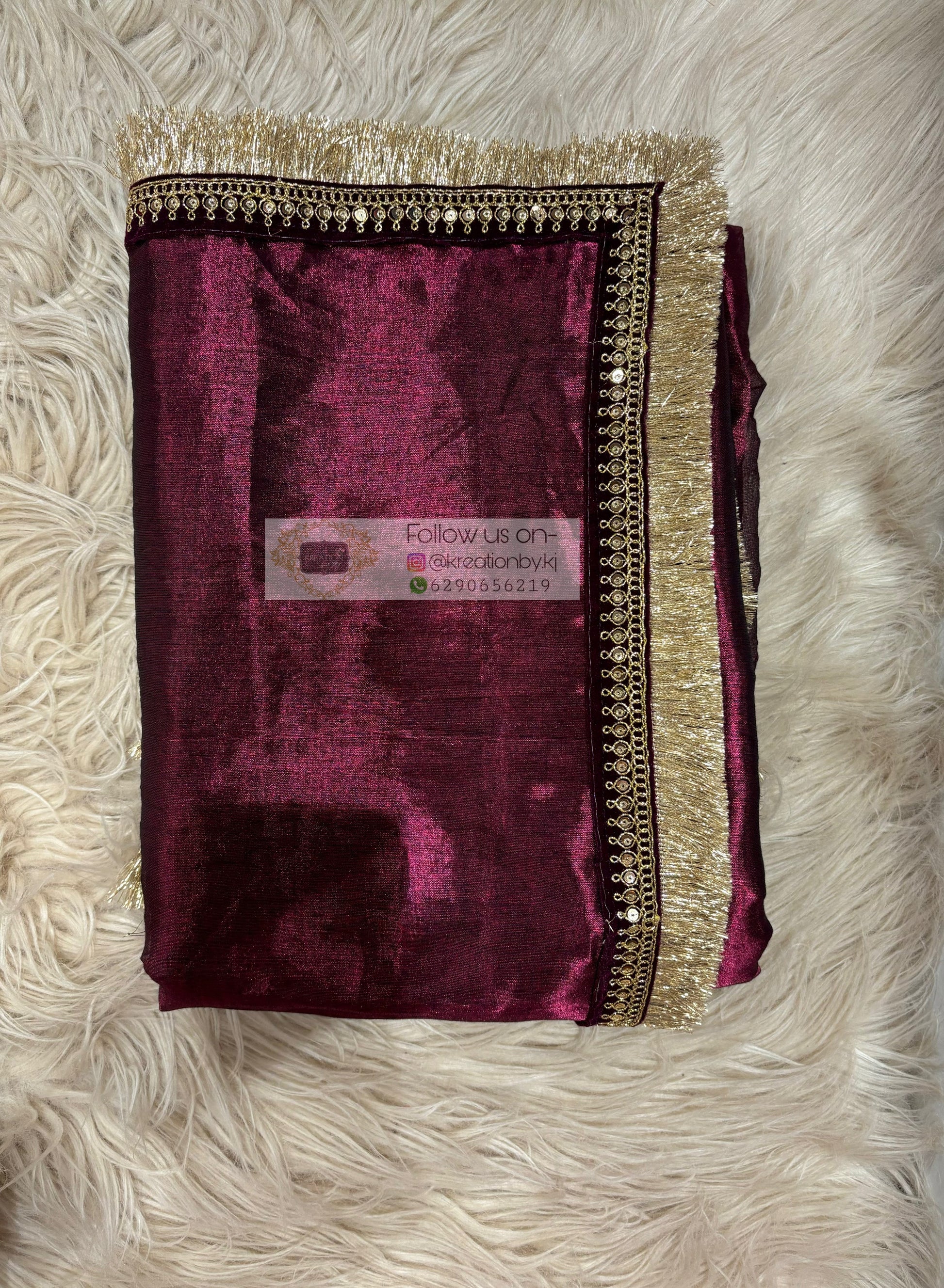 Wine Tissue Banno Saree kreationbykj