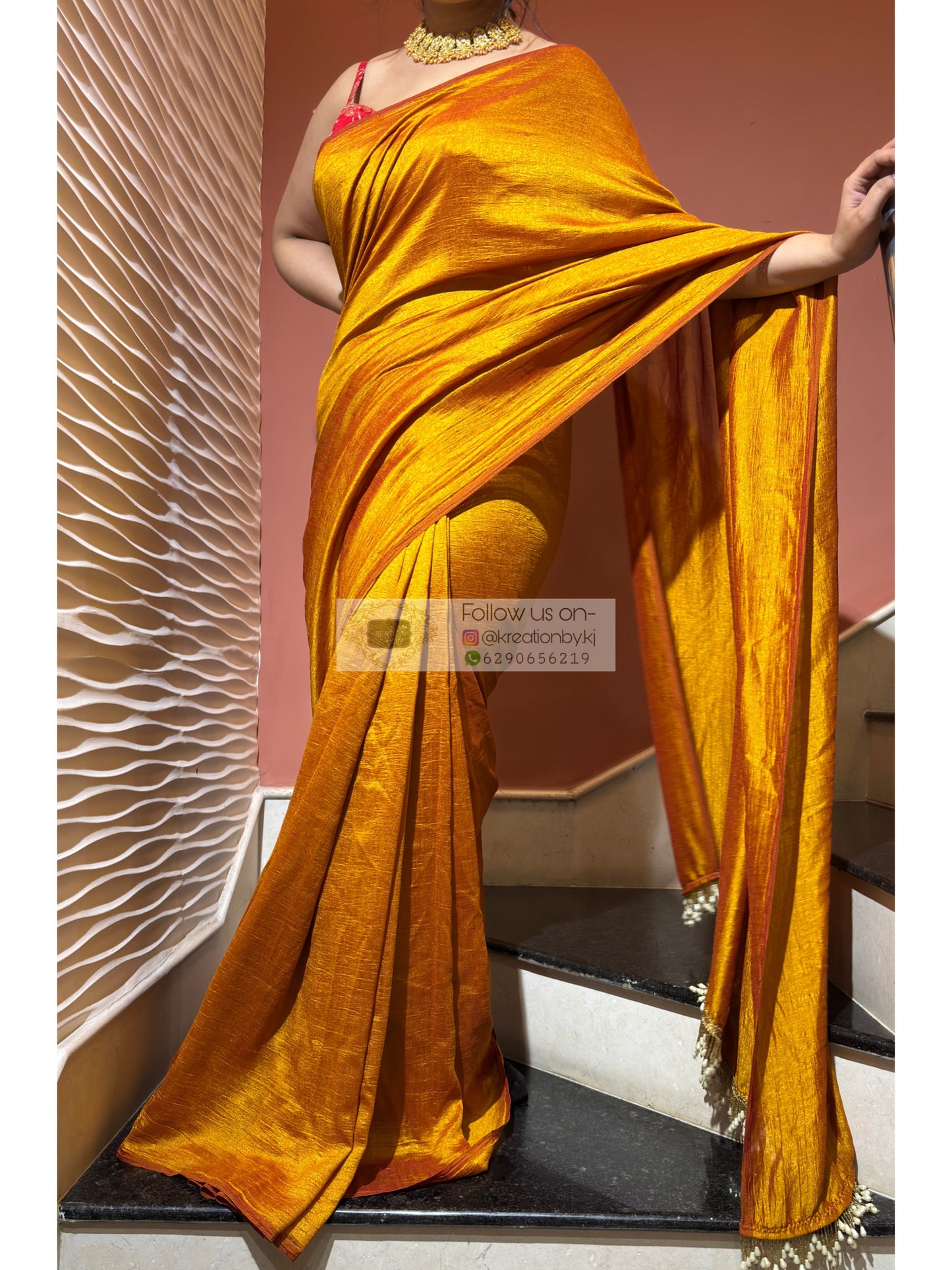 Mustard Yellow Soft Saree kreationbykj