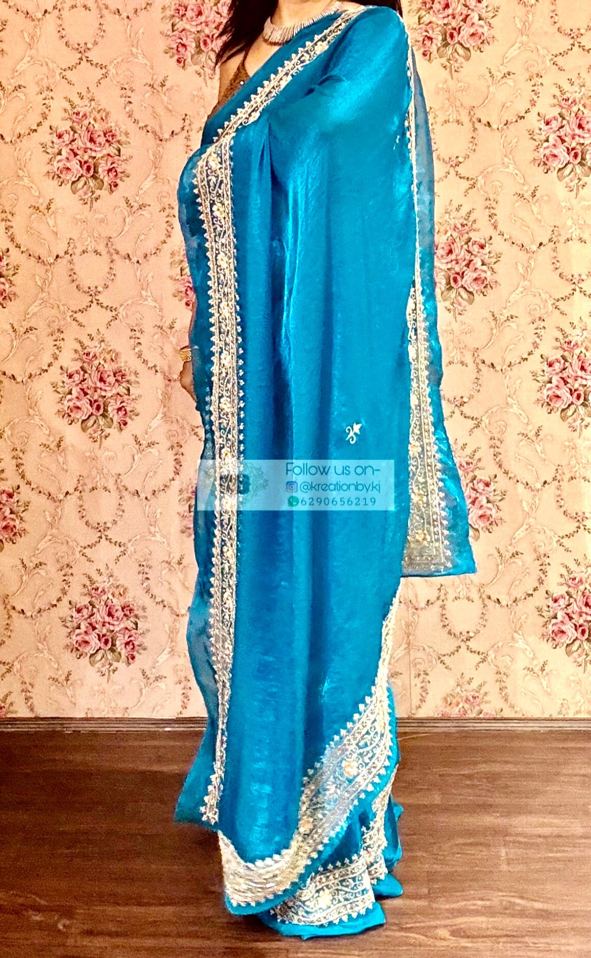 Persian Blue Zarina Saree kreationbykj