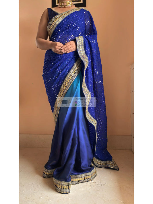 Siyahi Ombre Sheesh Saree