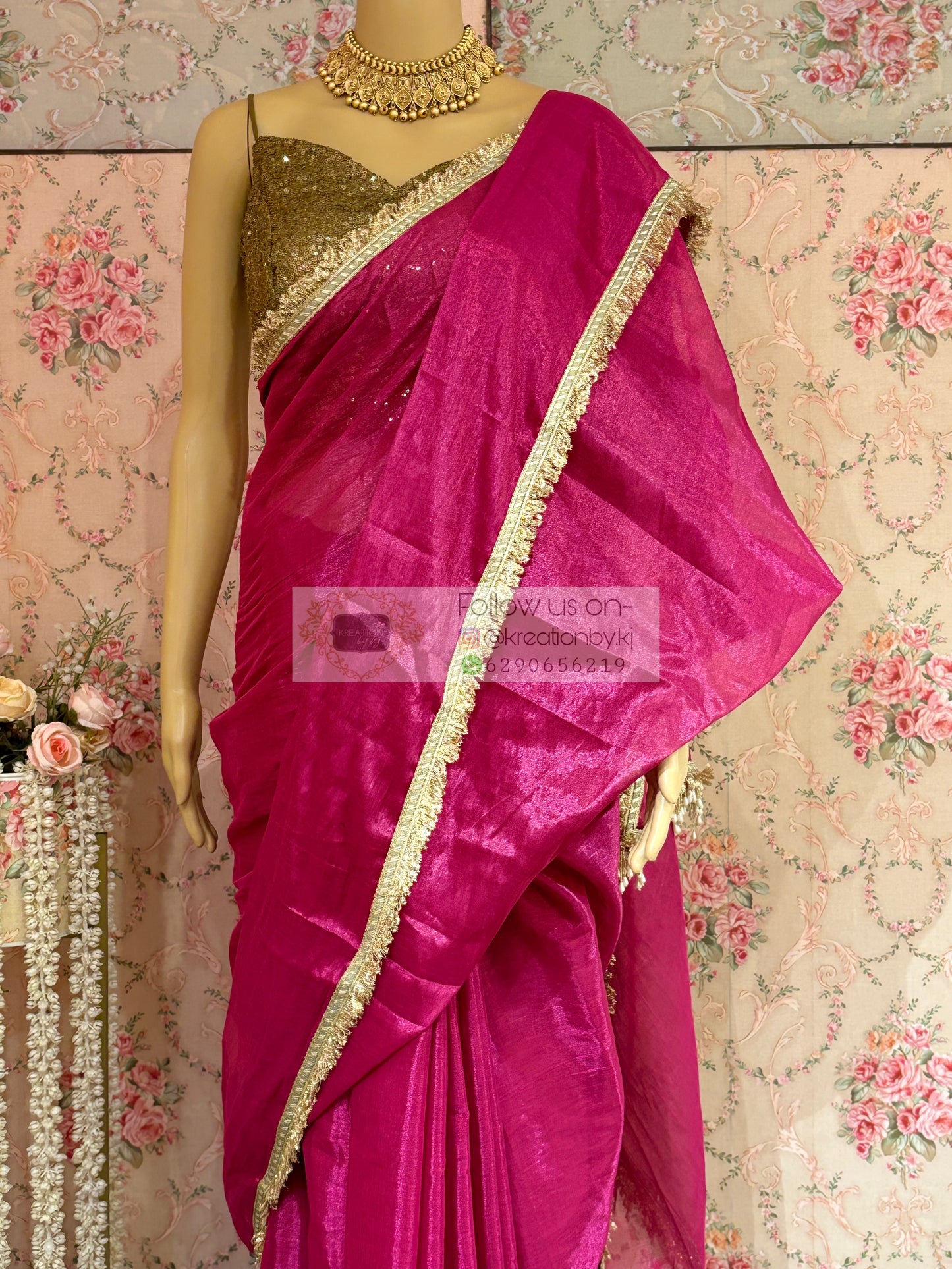 Gulabi Banno Tissue Saree