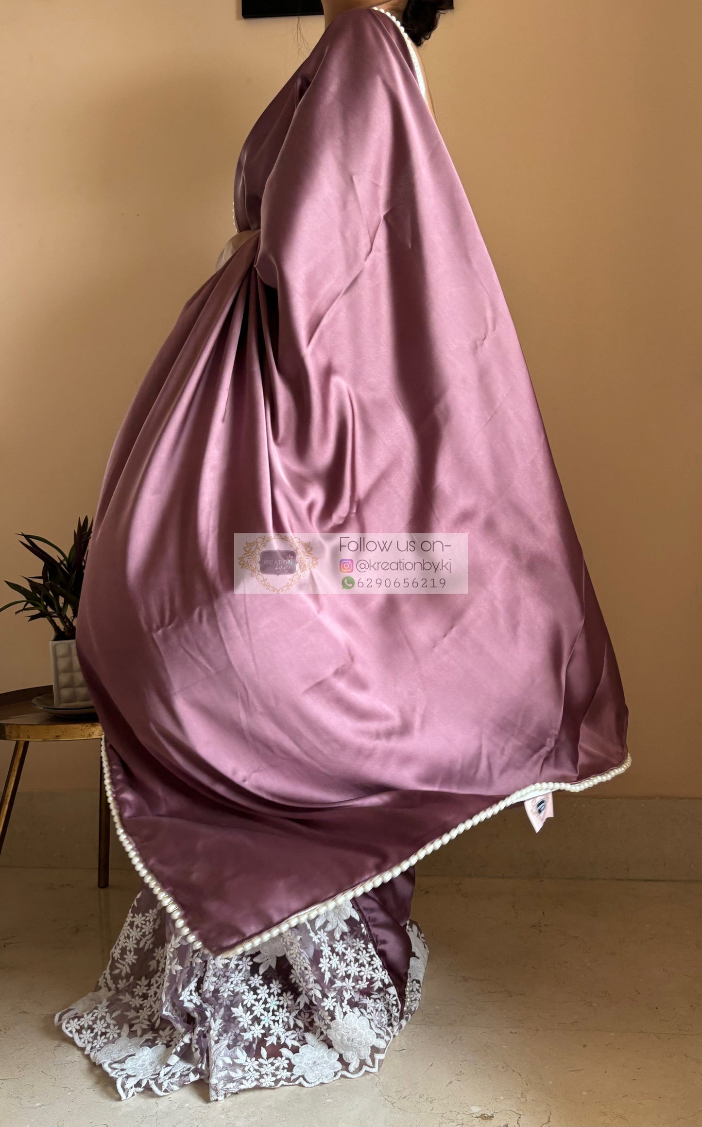 Heather Cherry blossom Half Saree kreationbykj