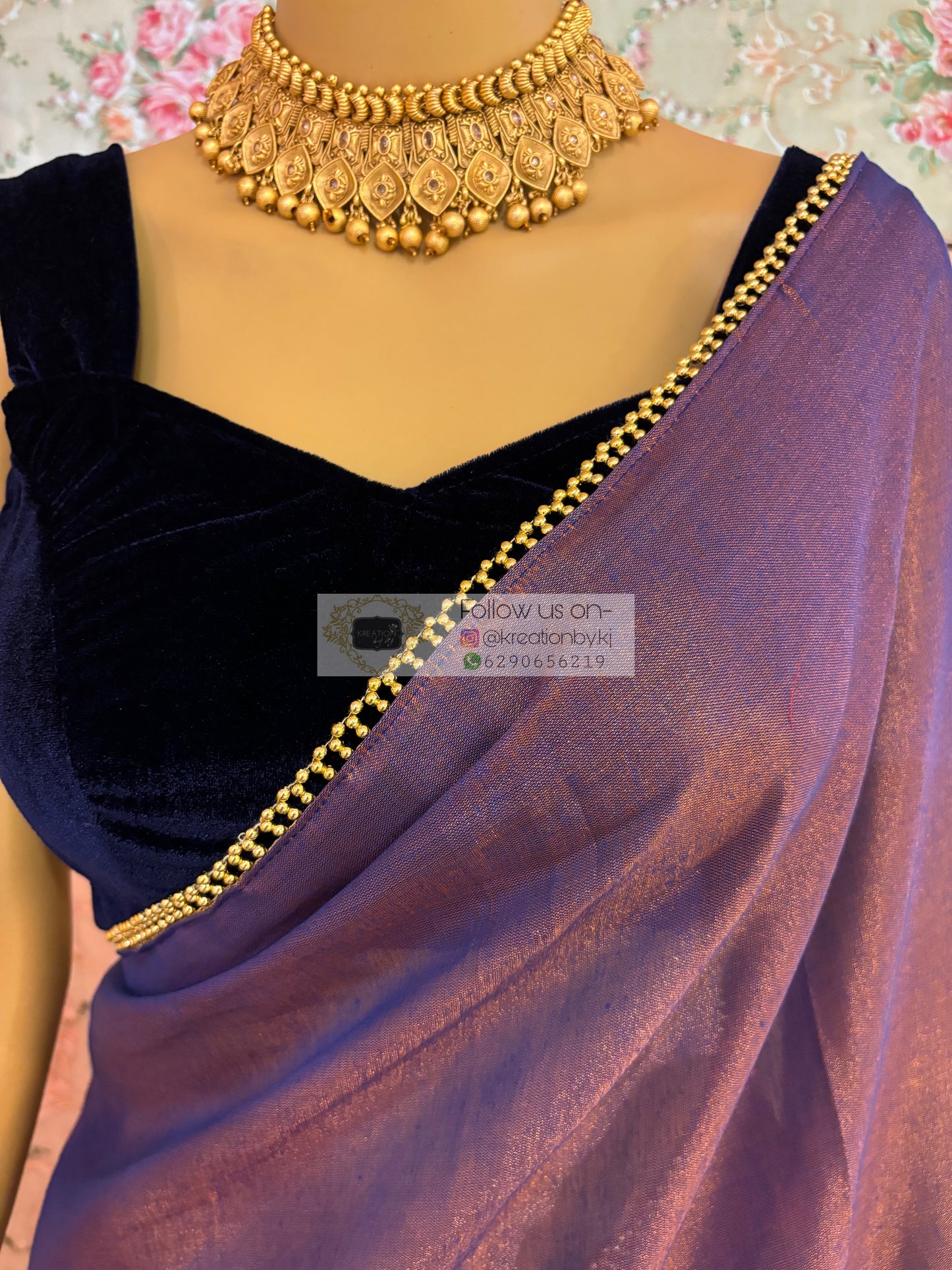 Dual Tone Tissue Saree
