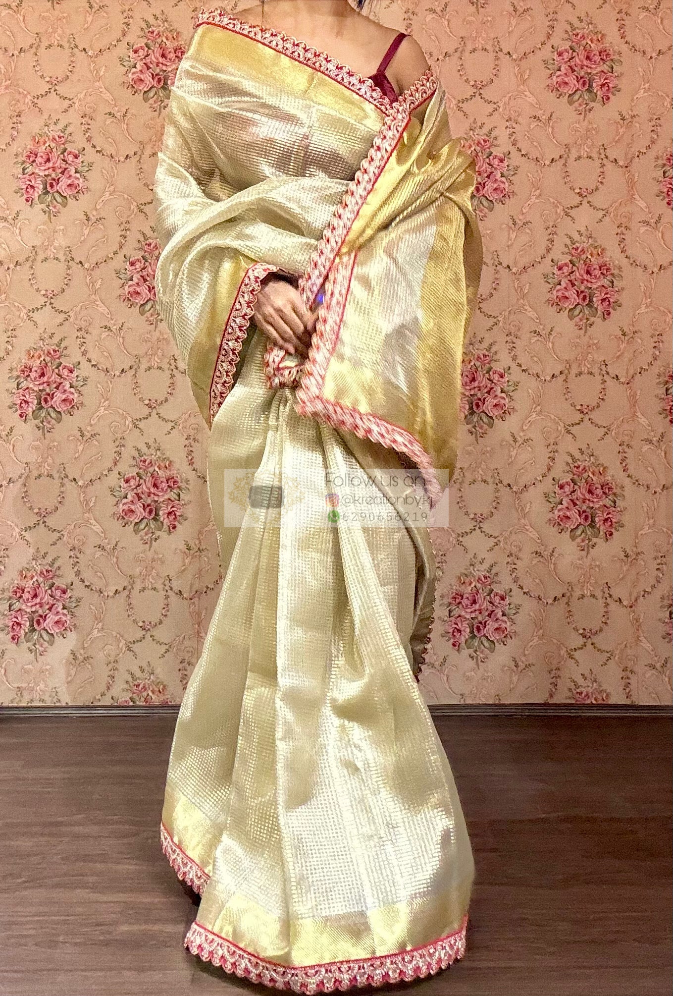 Beige Golden Banarasi Saree