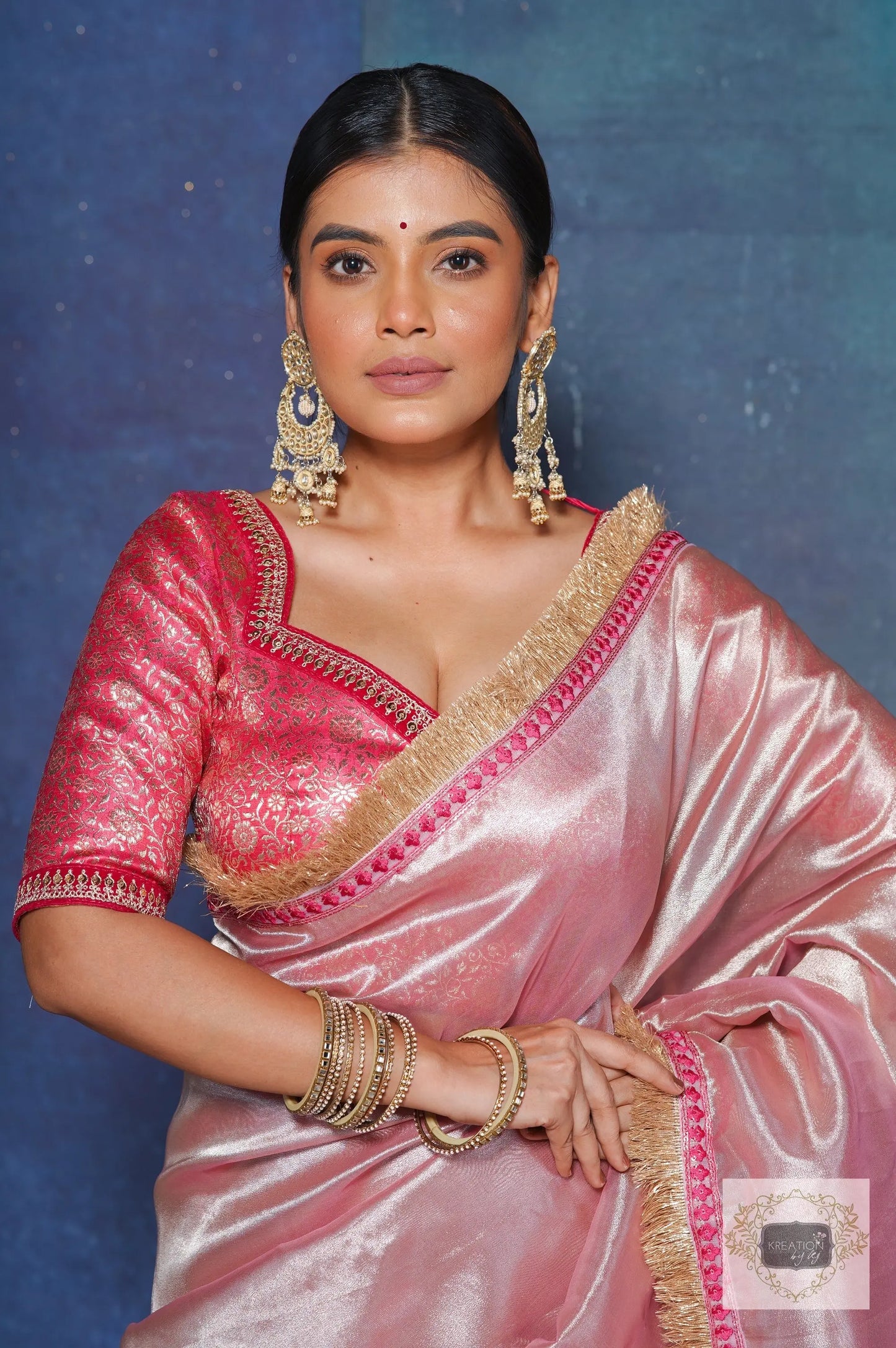 Fuchsia Brocade Suhani Blouse kreationbykj