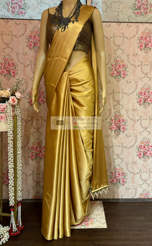 Satin Silk saree kreationbykj