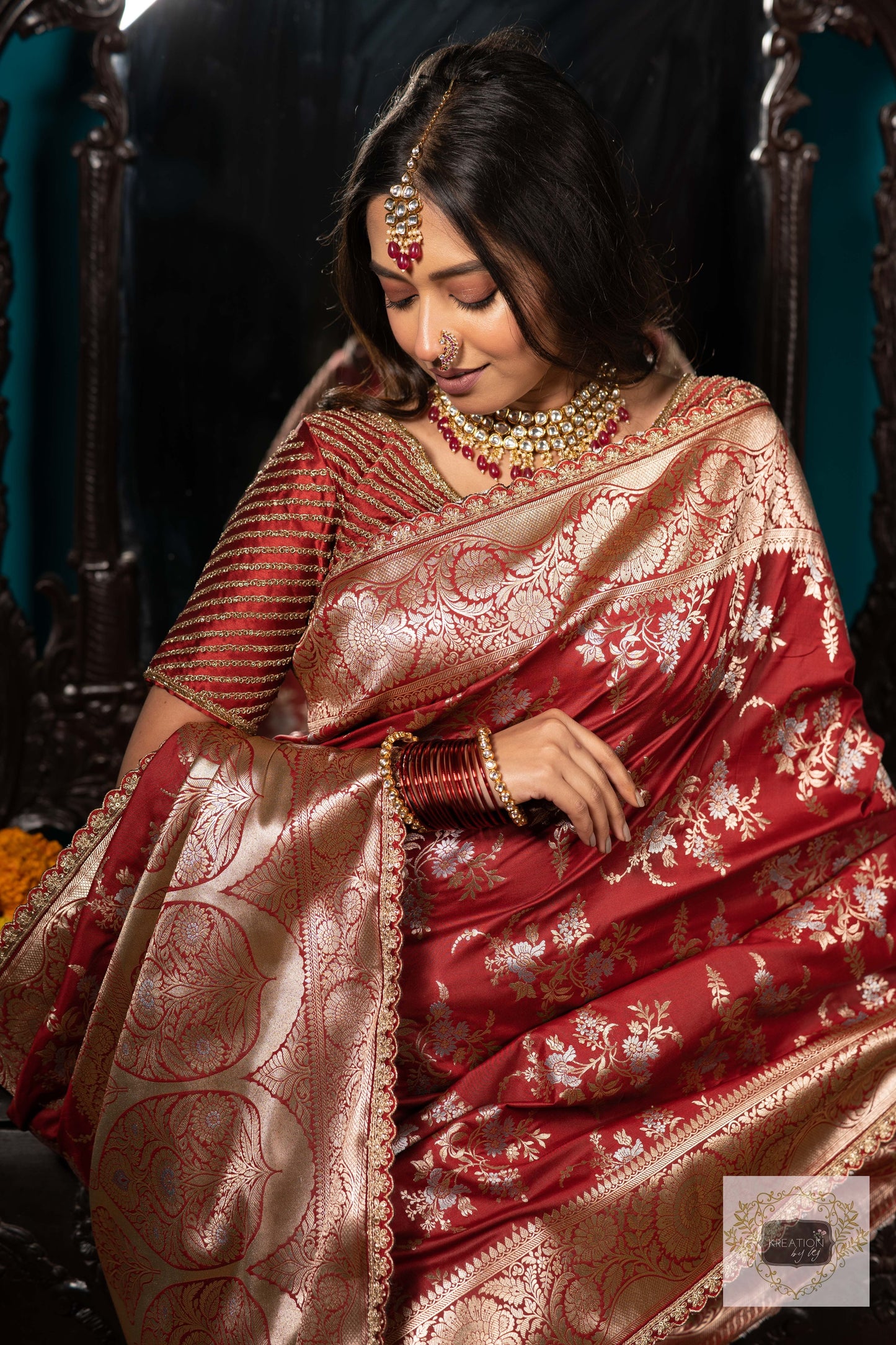Maroon Bridal Blouse kreationbykj