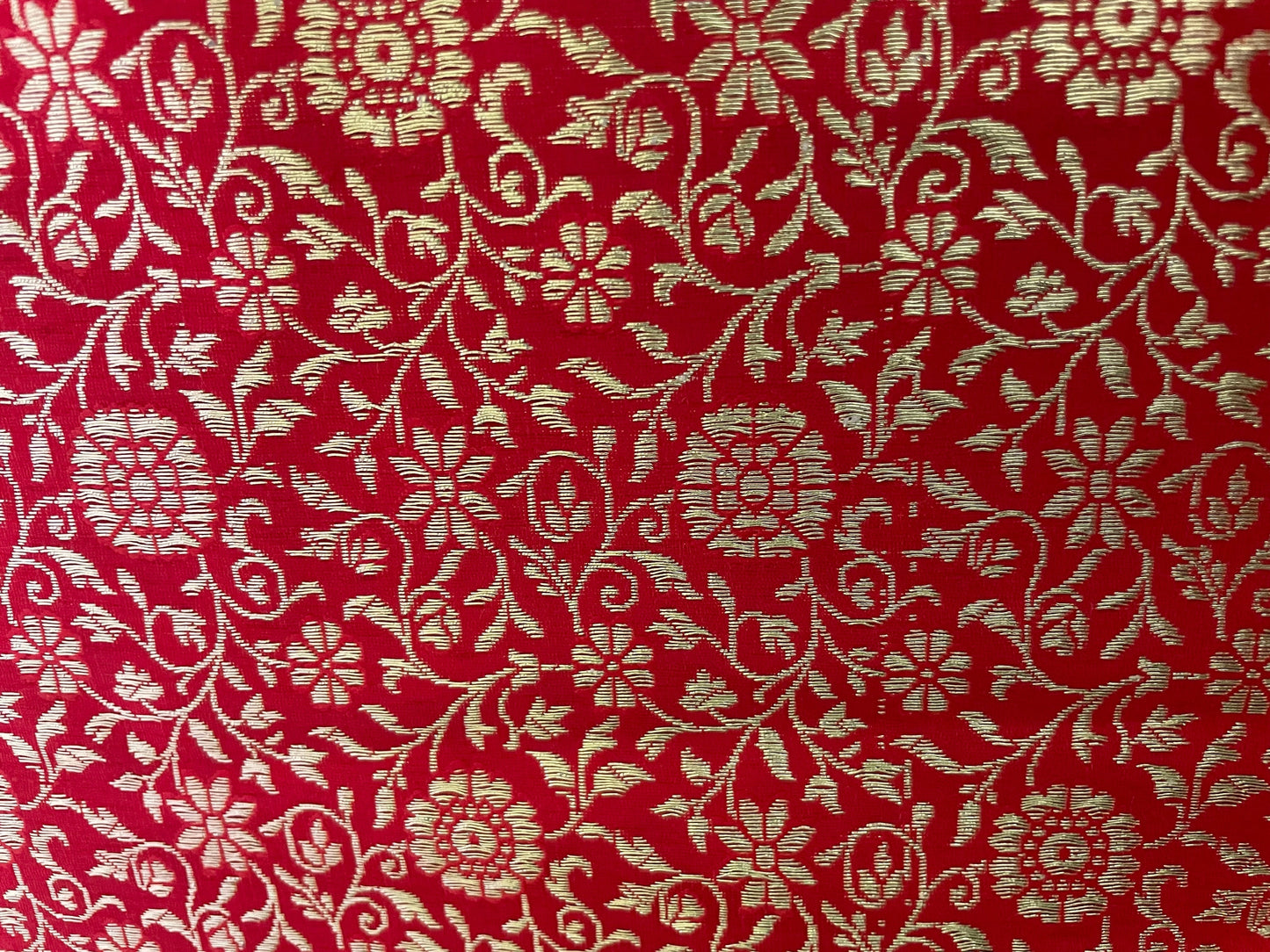 Golden Beige Crushed Tissue Saree with Red Border kreationbykj