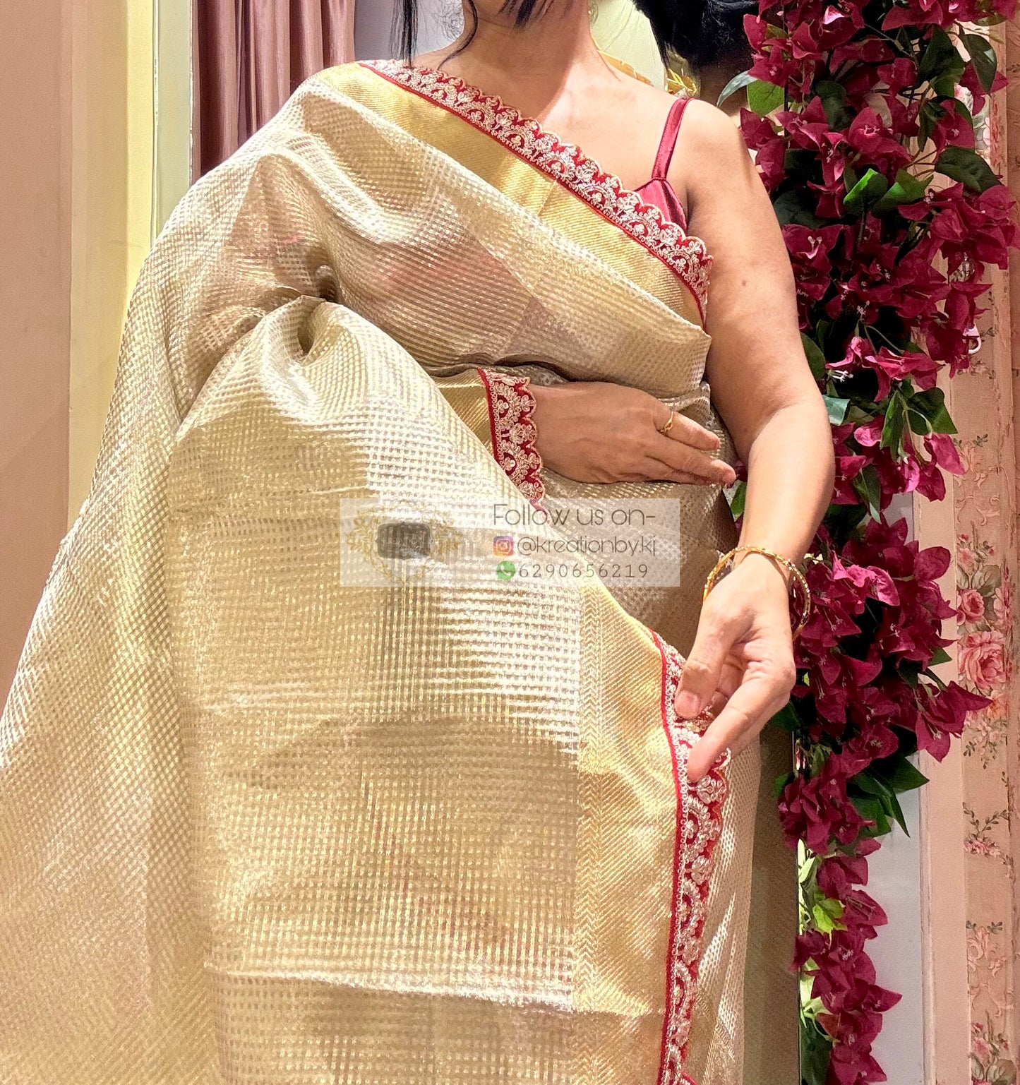 Beige Golden Banarasi Saree